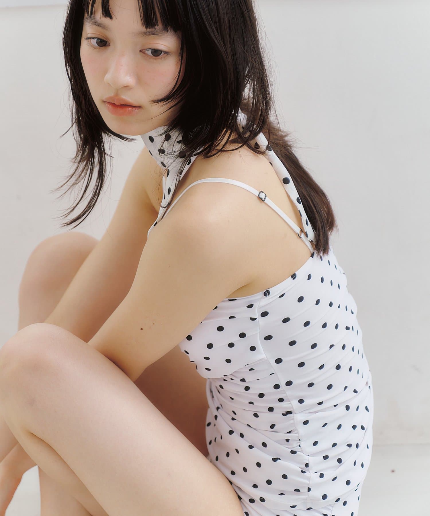 mystic(ミスティック) 【4/10(FRI) 12:00 予約START】《WEB限定》クロスギャザーミニワンピスイムウェア