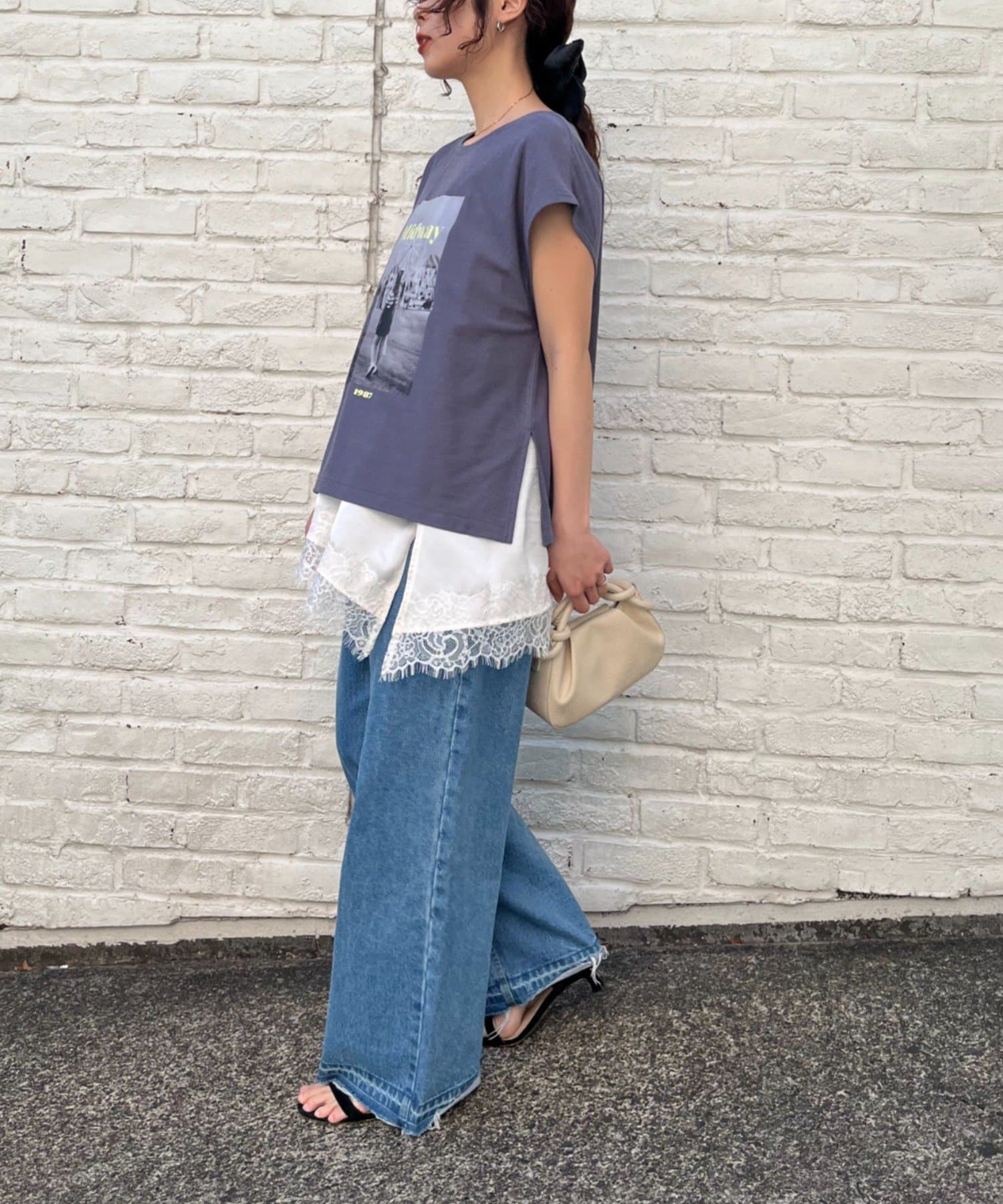 CIAOPANIC TYPY(チャオパニックティピー) 【夏も快適/ドライタッチ】アソートフォトプリントフレンチスリーブTee