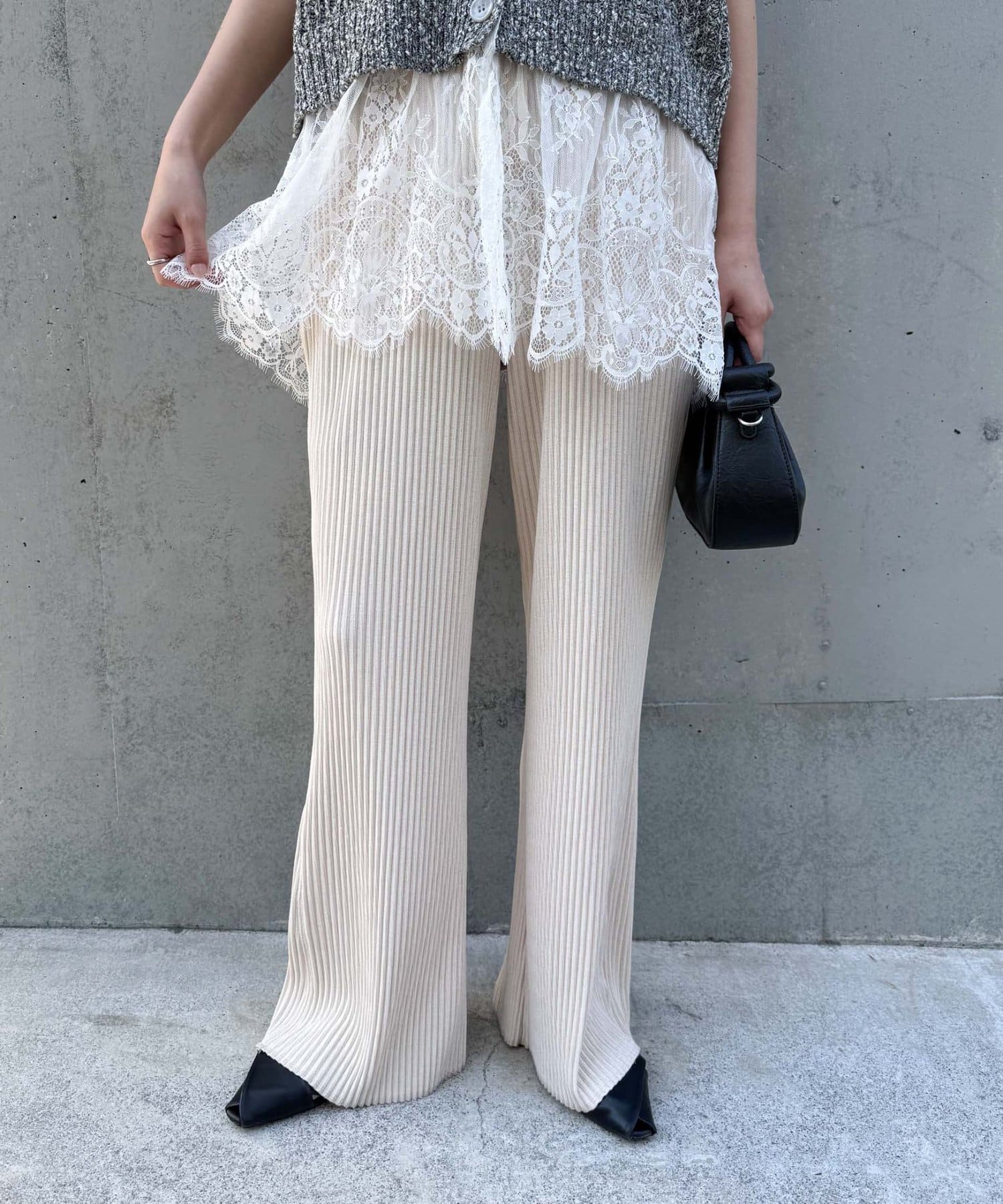 CIAOPANIC TYPY(チャオパニックティピー) 【セルフカット/3サイズ展開】カットプリーツフレアイージーパンツ