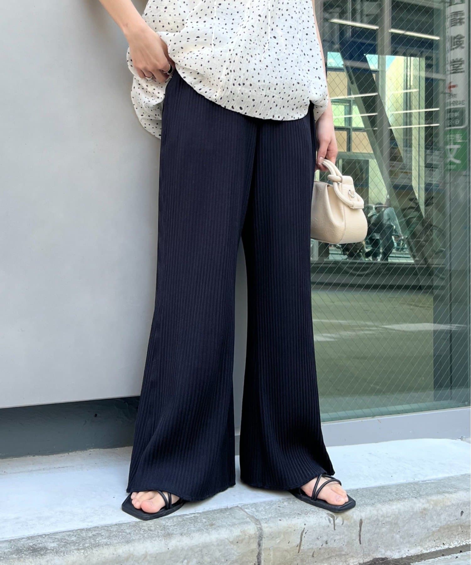 CIAOPANIC TYPY(チャオパニックティピー) 【セルフカット/3サイズ展開】カットプリーツフレアイージーパンツ