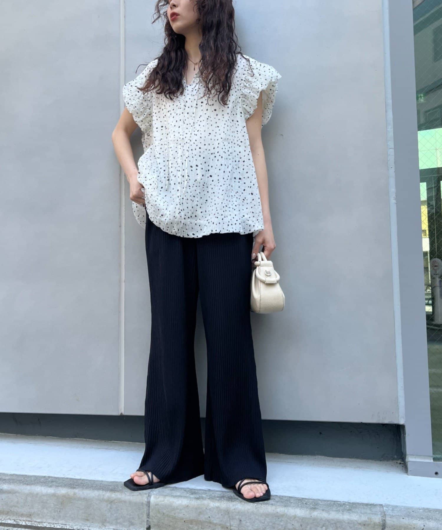 CIAOPANIC TYPY(チャオパニックティピー) 【セルフカット/3サイズ展開】カットプリーツフレアイージーパンツ