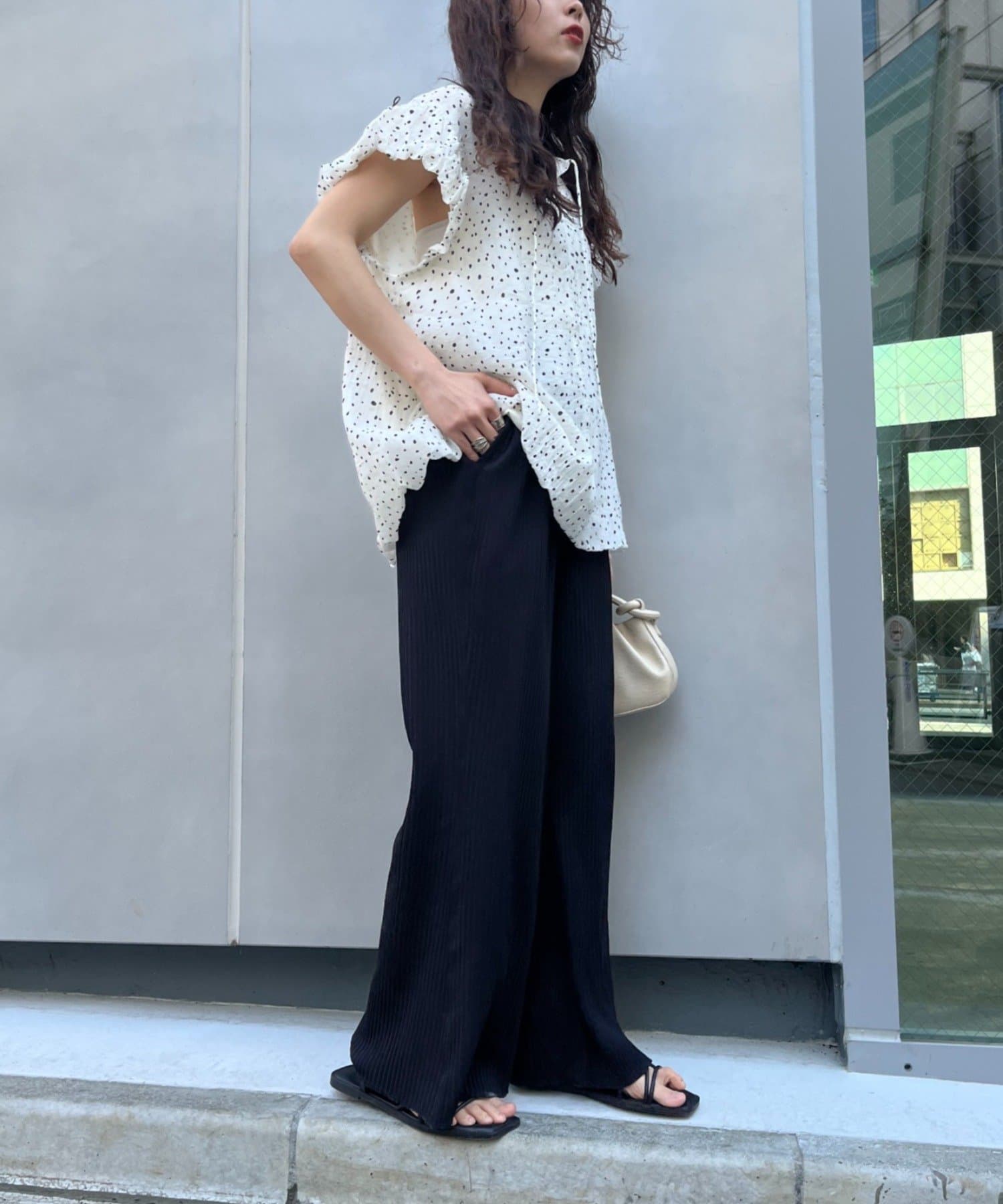 CIAOPANIC TYPY(チャオパニックティピー) 【セルフカット/3サイズ展開】カットプリーツフレアイージーパンツ