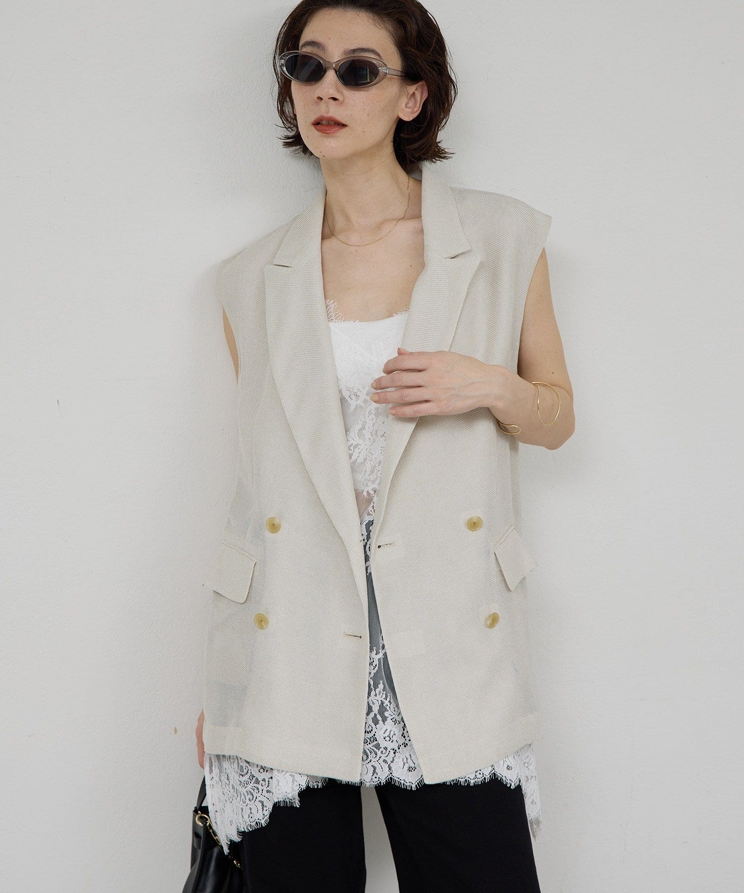 GALLARDAGALANTE(ガリャルダガランテ) メッシュダブルジレ