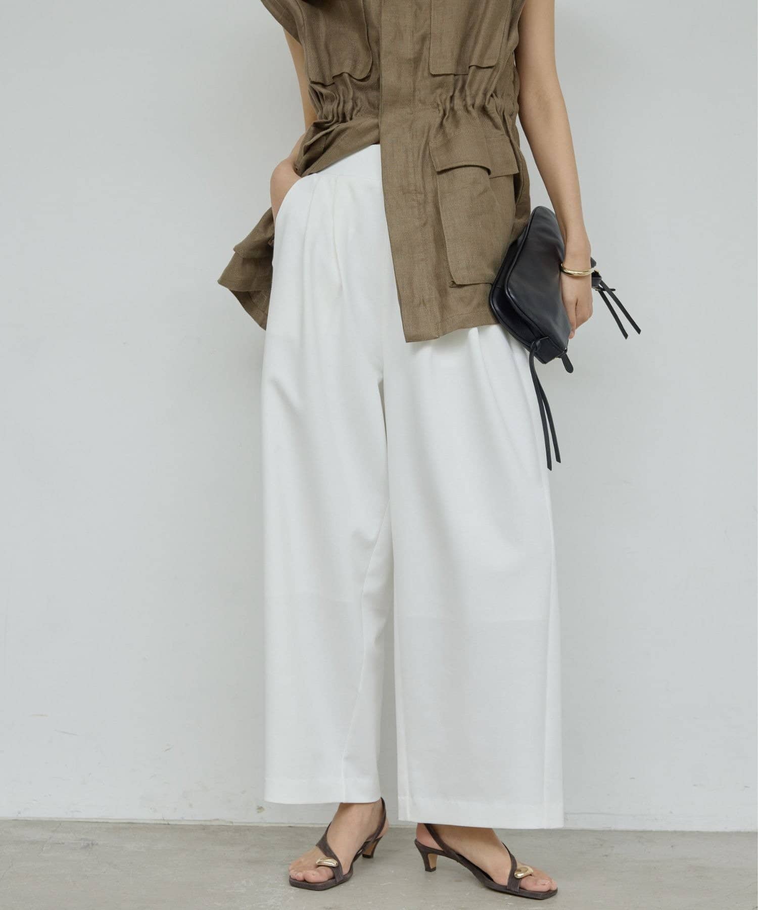 GALLARDAGALANTE(ガリャルダガランテ) 【4/24(金)12：00予約開始】【快適パンツ】ジャージー2タックパンツ