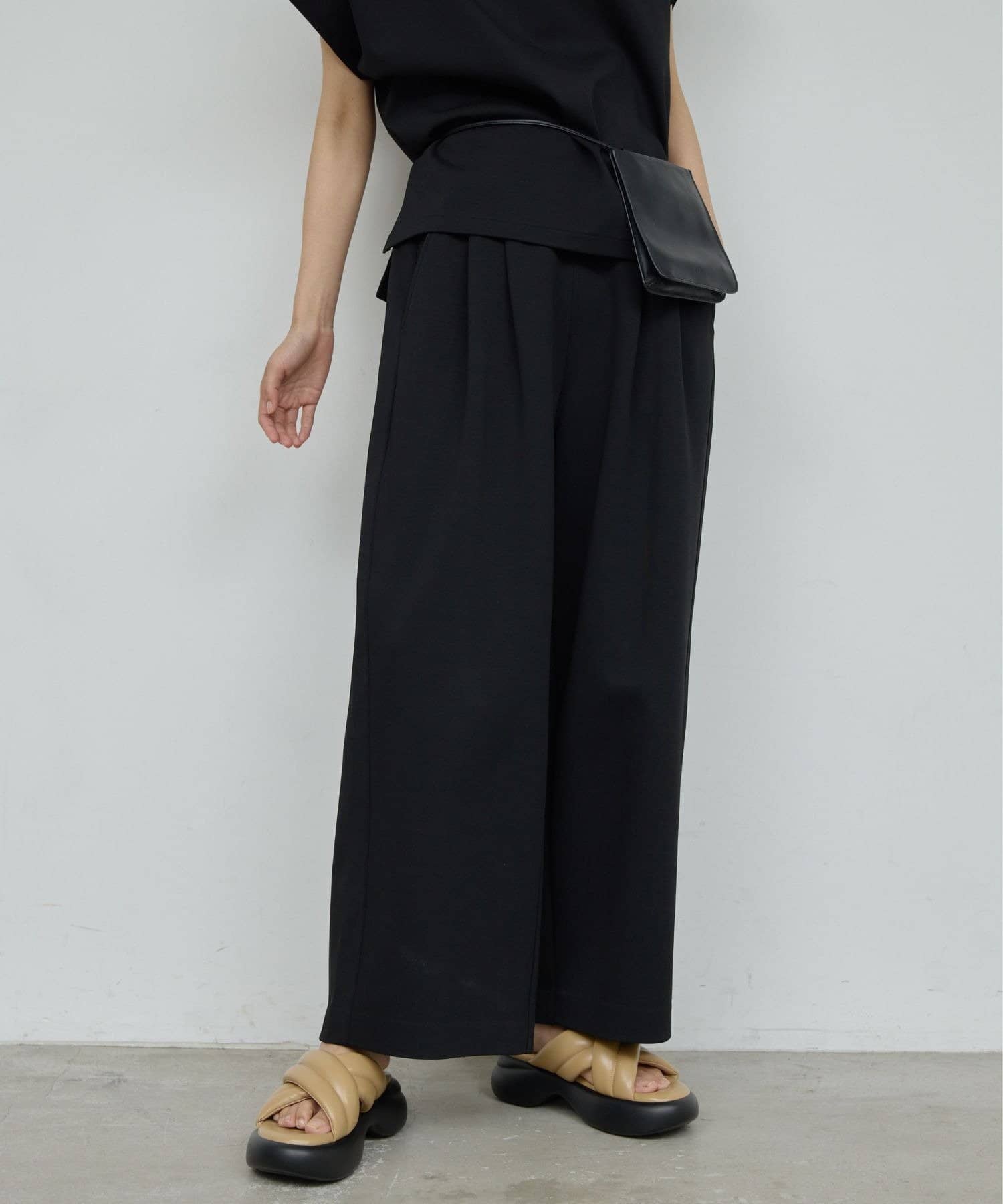 GALLARDAGALANTE(ガリャルダガランテ) 【4/24(金)12：00予約開始】【快適パンツ】ジャージー2タックパンツ