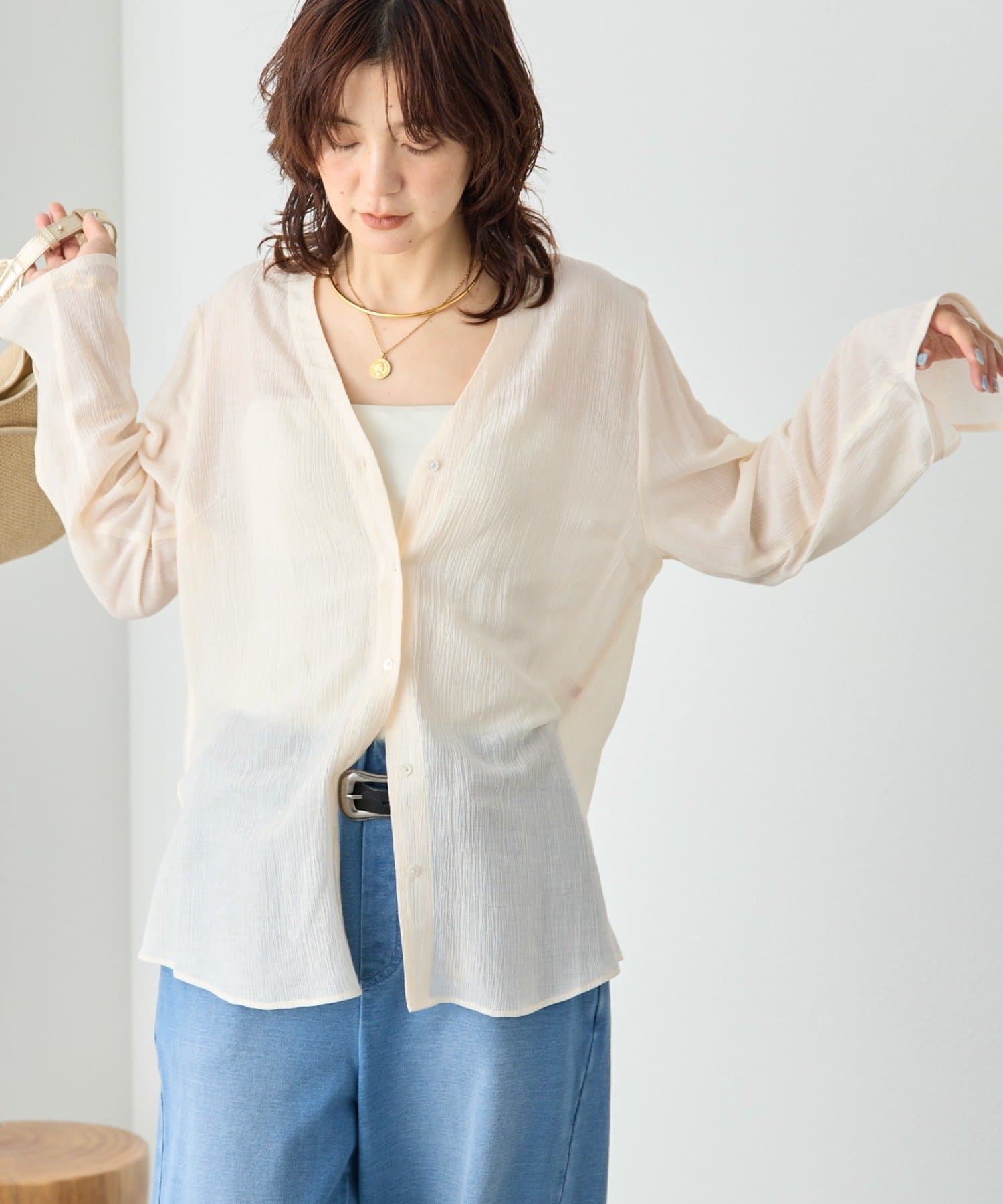 RIVE DROITE(リヴドロワ) 予約【A・MONN(アモン)】Vネックヨウリュウブラウス