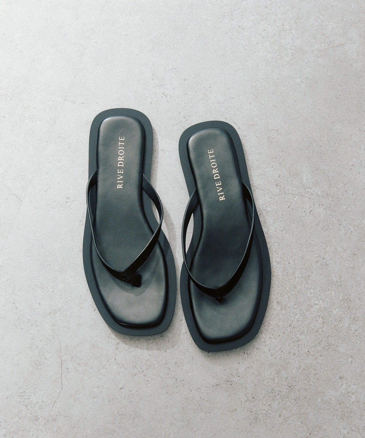 RIVE DROITE(リヴドロワ) 予約【モードな印象に】スクエアトングコンビサンダル