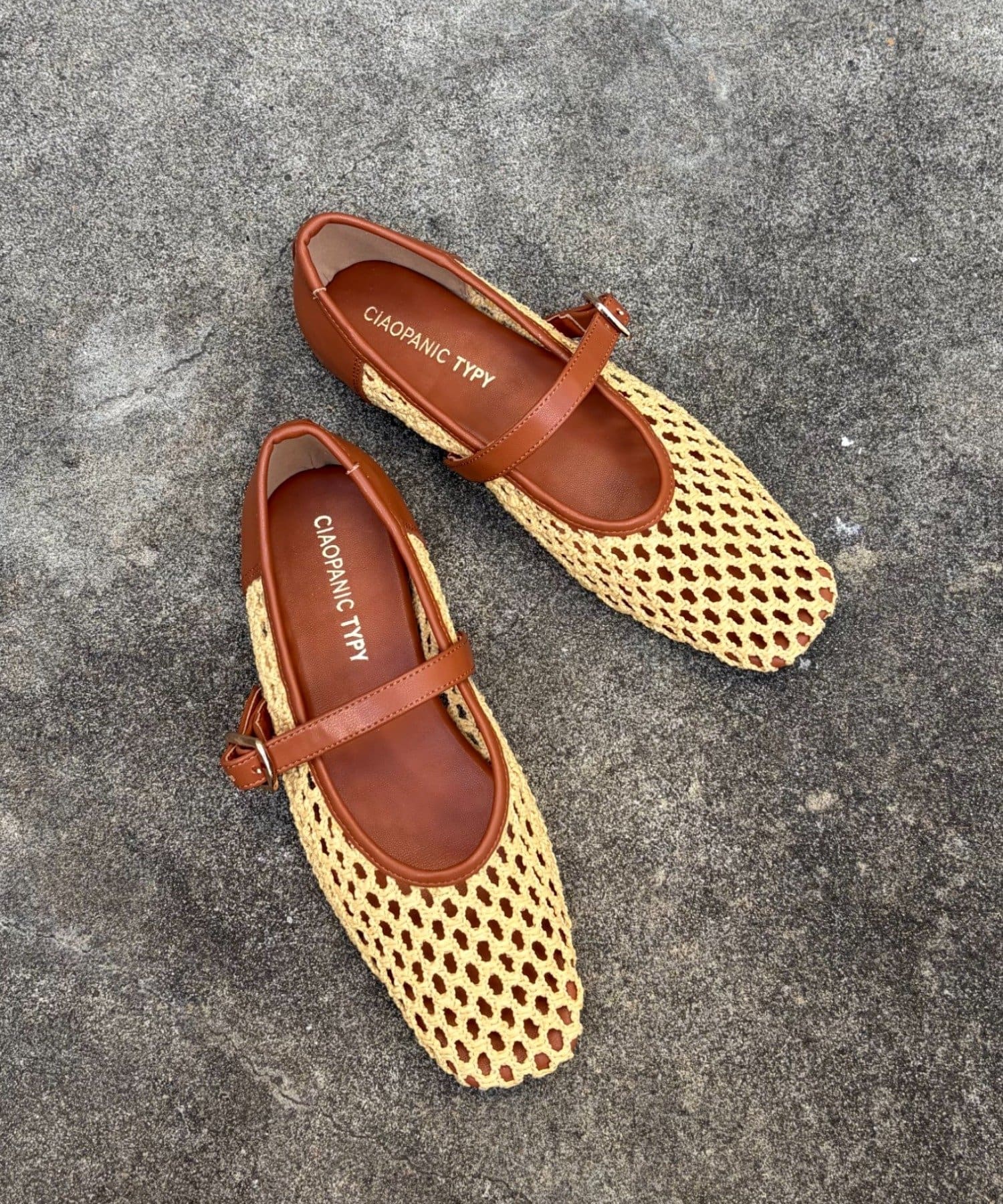 CIAOPANIC TYPY(チャオパニックティピー) :【S～XL展開】メッシュ編みジュートスクエアパンプス