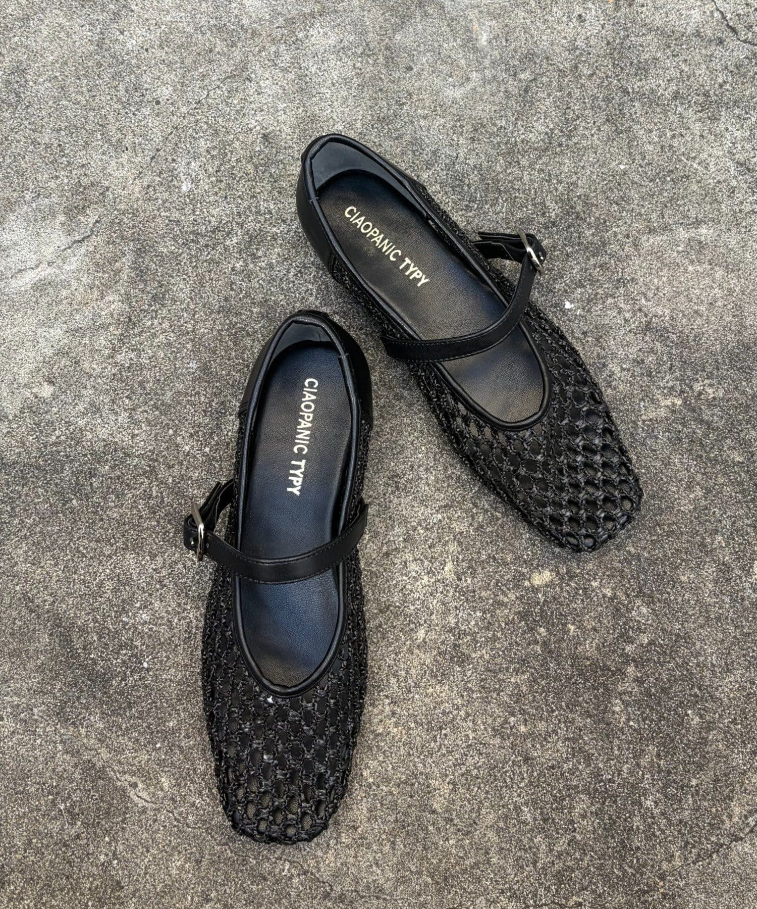 CIAOPANIC TYPY(チャオパニックティピー) :【S～XL展開】メッシュ編みジュートスクエアパンプス