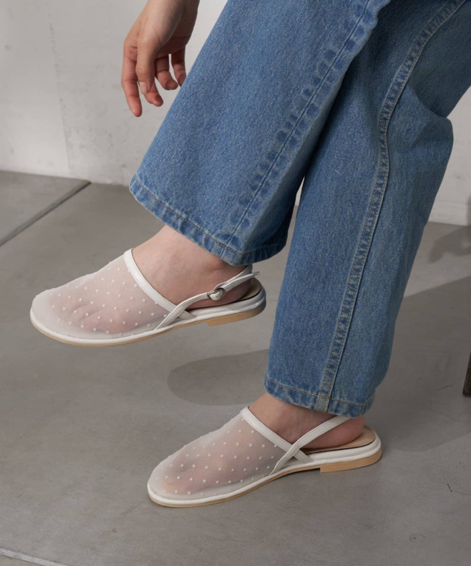 CIAOPANIC TYPY(チャオパニックティピー) :【S～XLサイズ展開！】ドット柄シアーメッシュフラットサンダル