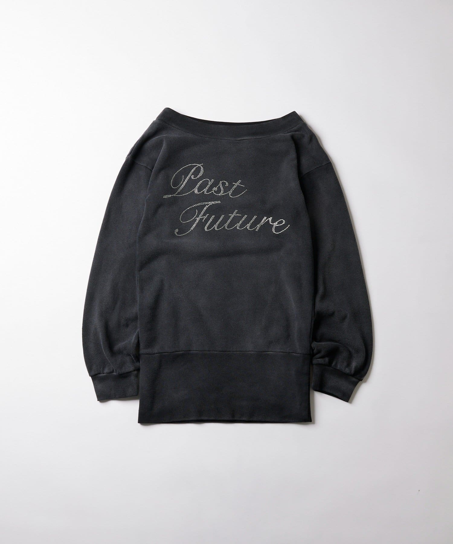 OUTLET(アウトレット) 【WHO'S WHO gallery】ラインストーンロゴオフショルスウェット