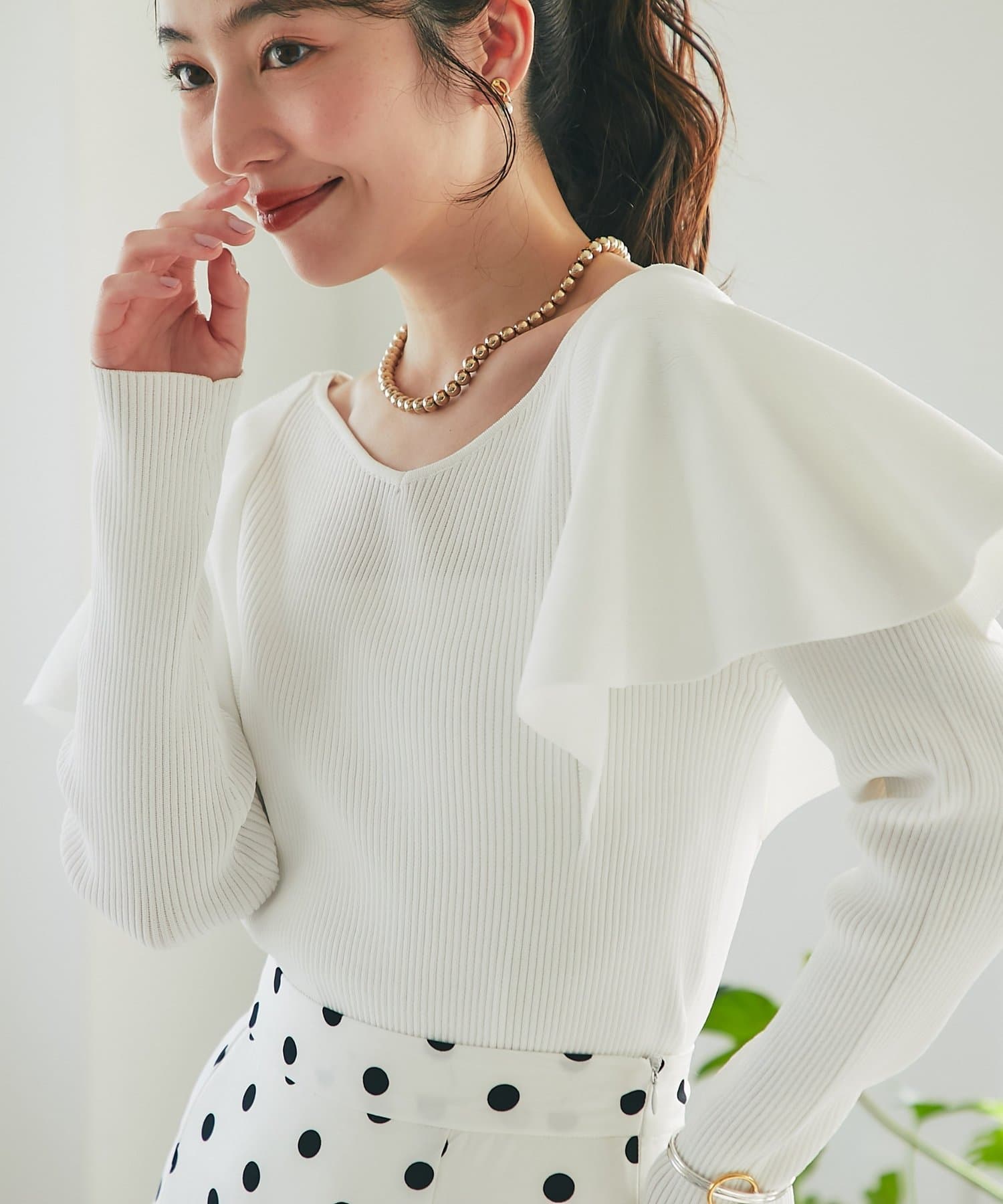 OUTLET(アウトレット) 【La boutique BonBon】ラッフルフリルニット