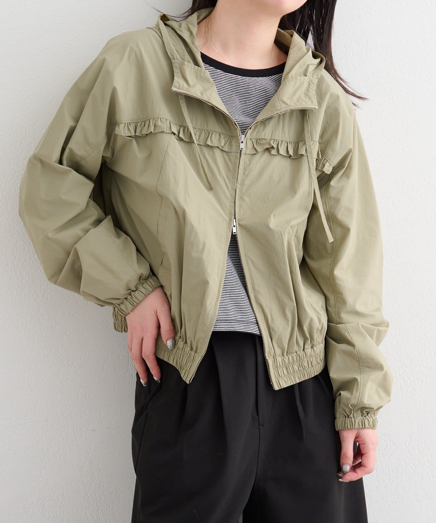 OUTLET(アウトレット) 【Kastane】B ナイロンフリルマウンテンパーカー