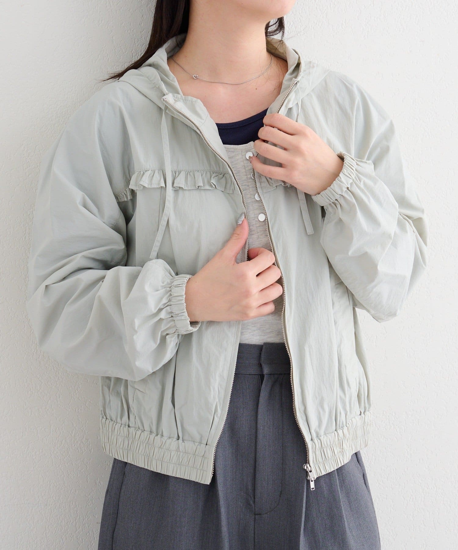 OUTLET(アウトレット) 【Kastane】B ナイロンフリルマウンテンパーカー