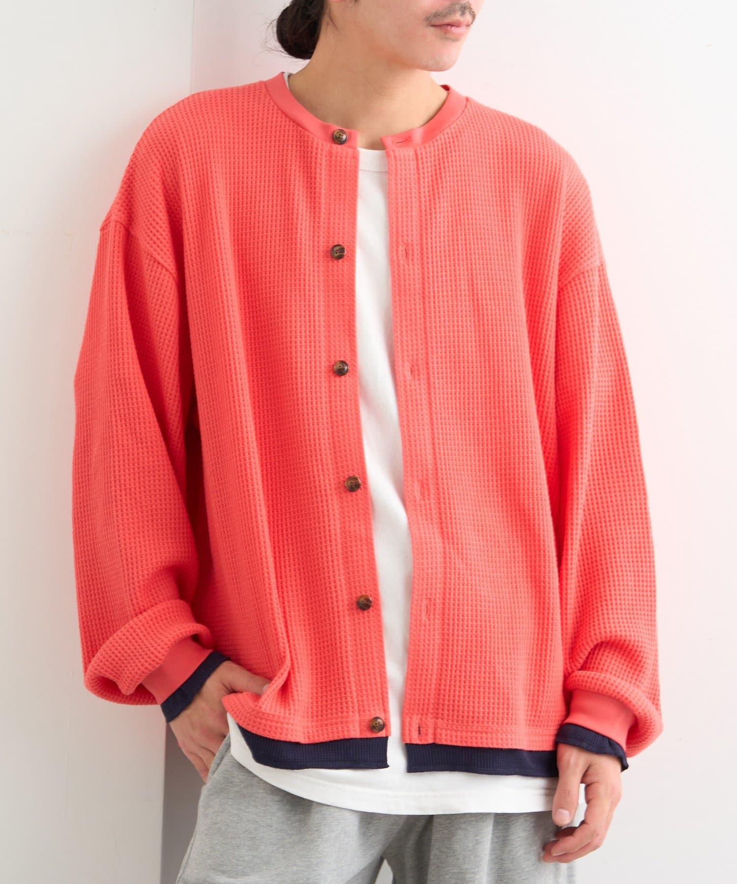 OUTLET(アウトレット) 【Kastane】BM ワッフルフェイクレイヤードカーディガン