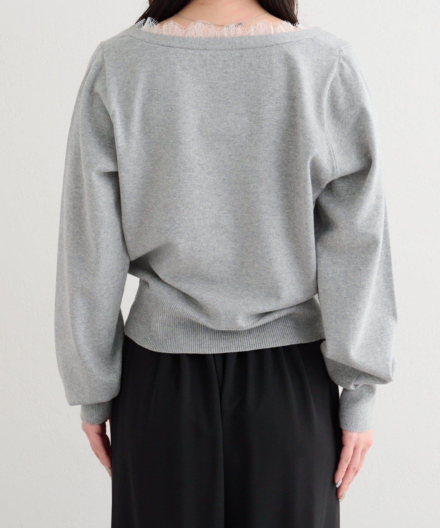 OUTLET(アウトレット) 【Kastane】B レーススクエアネックカーディガン