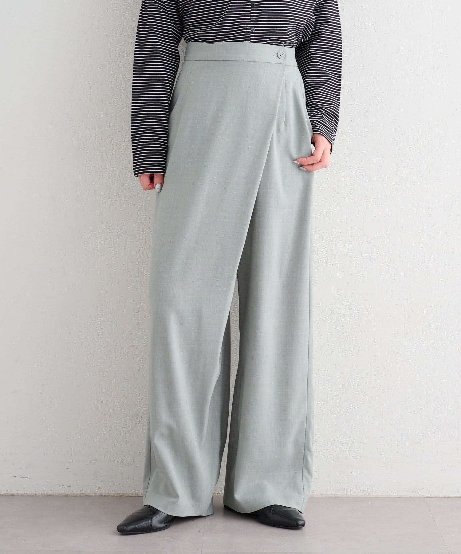 OUTLET(アウトレット) 【Kastane】B シャンブレーラップスラックス