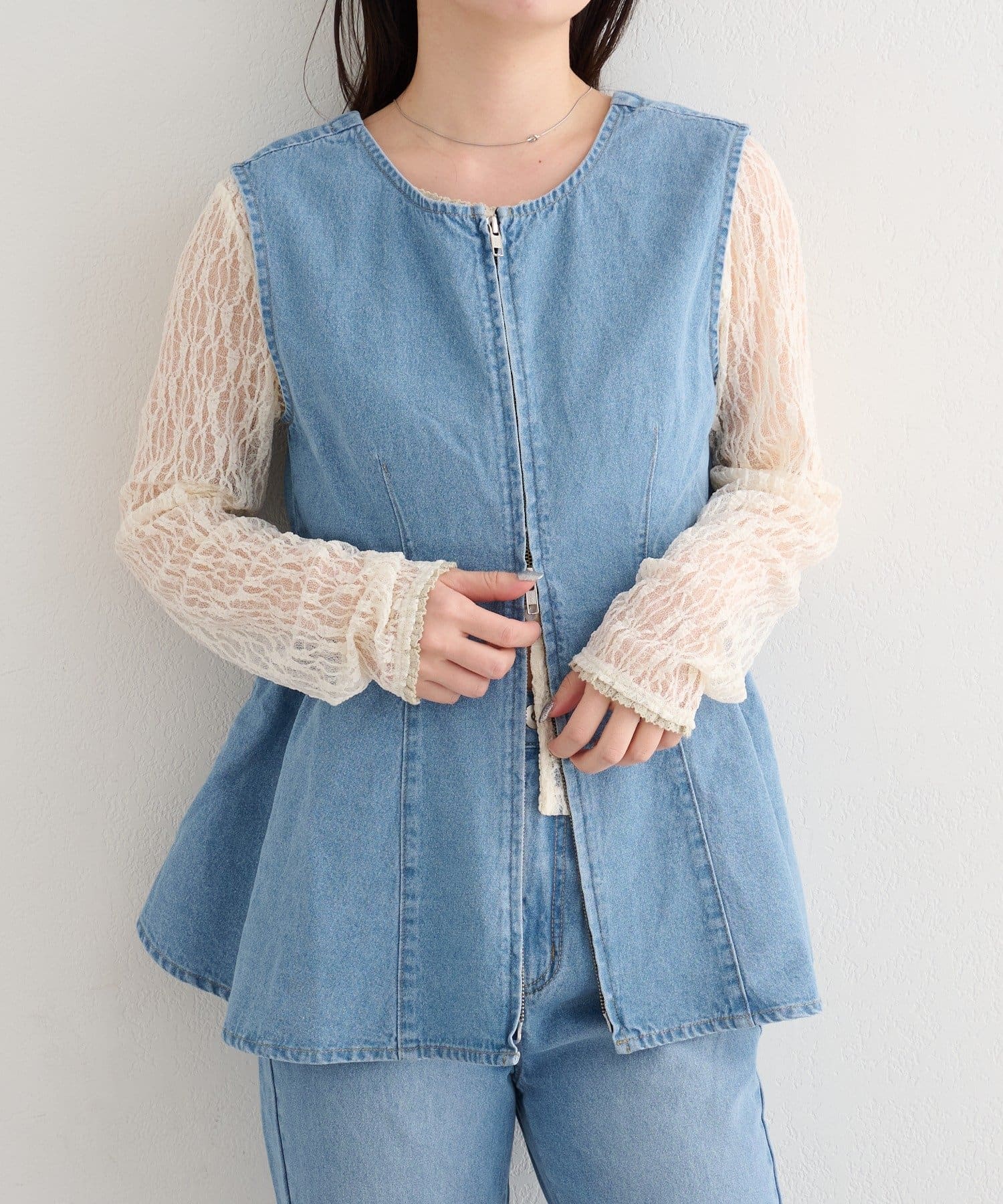 OUTLET(アウトレット) 【Kastane】B デニムペプラムビスチェ