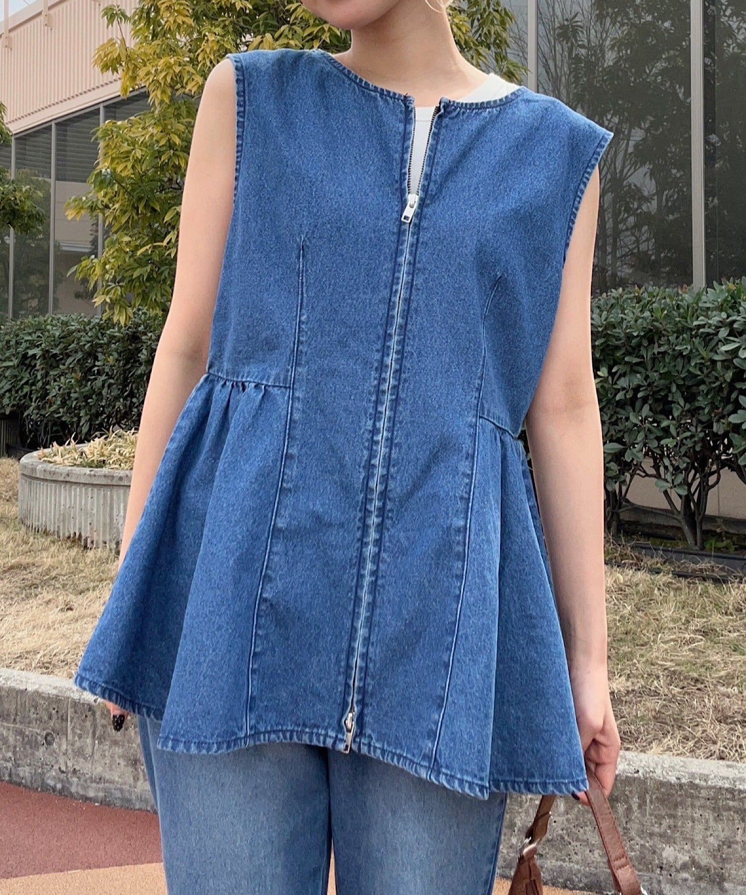 OUTLET(アウトレット) 【Kastane】B デニムペプラムビスチェ