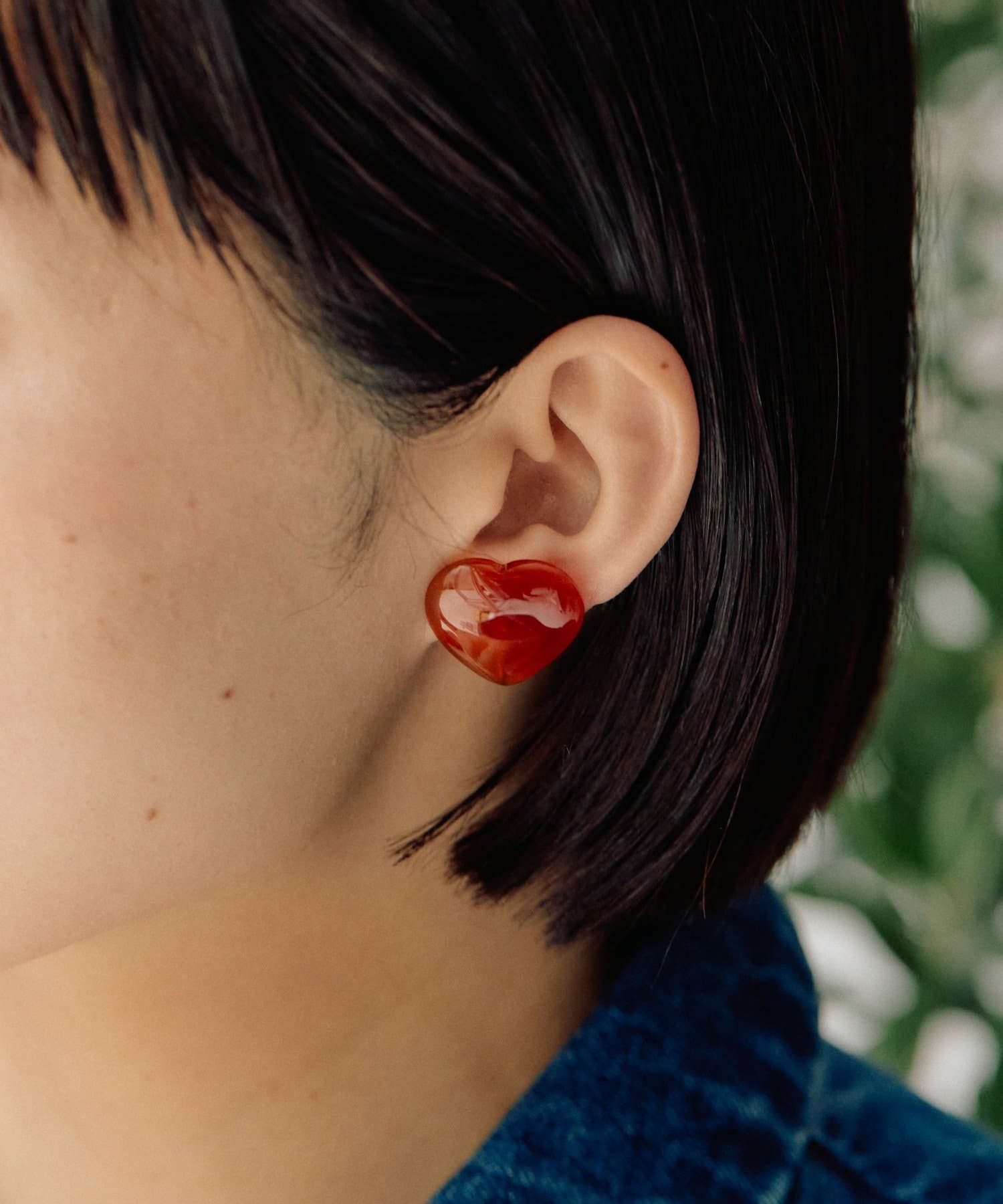 OUTLET(アウトレット) 【ear PAPILLONNER】天然石ハートイヤリング