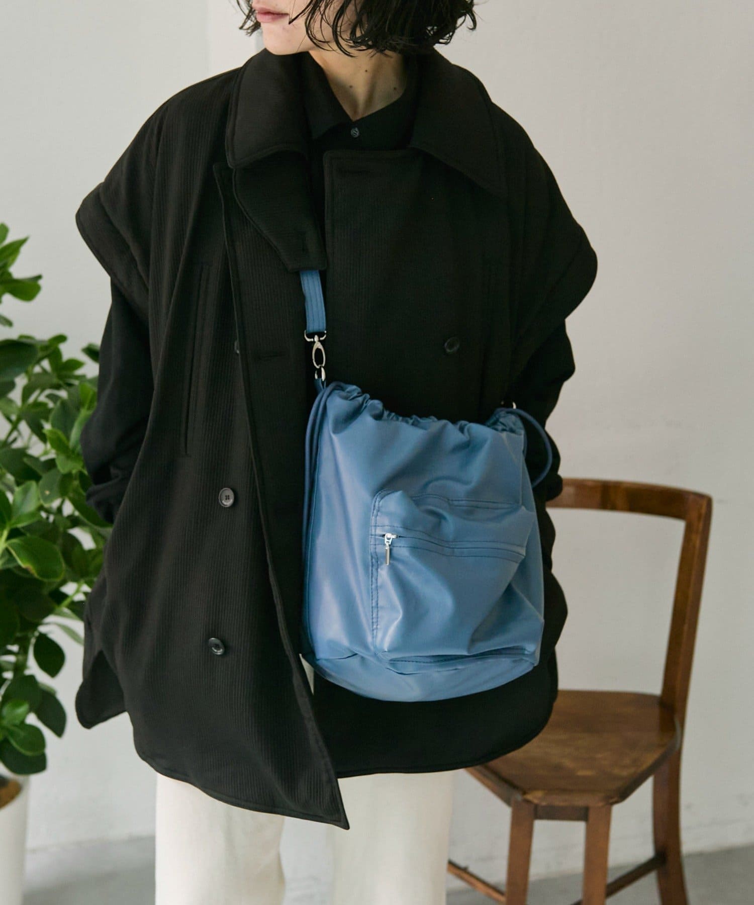 OUTLET(アウトレット) 【ear PAPILLONNER】アウトポケット巾着ショルダーバッグ