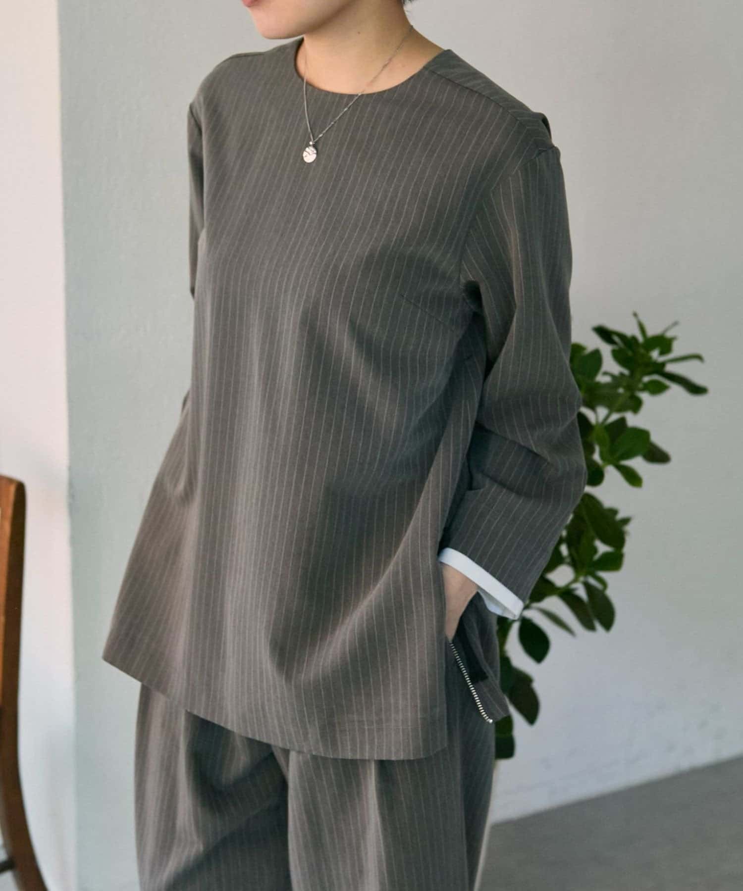 OUTLET(アウトレット) 【ear PAPILLONNER】ピンストライプトップス【SUM1 STYLE】