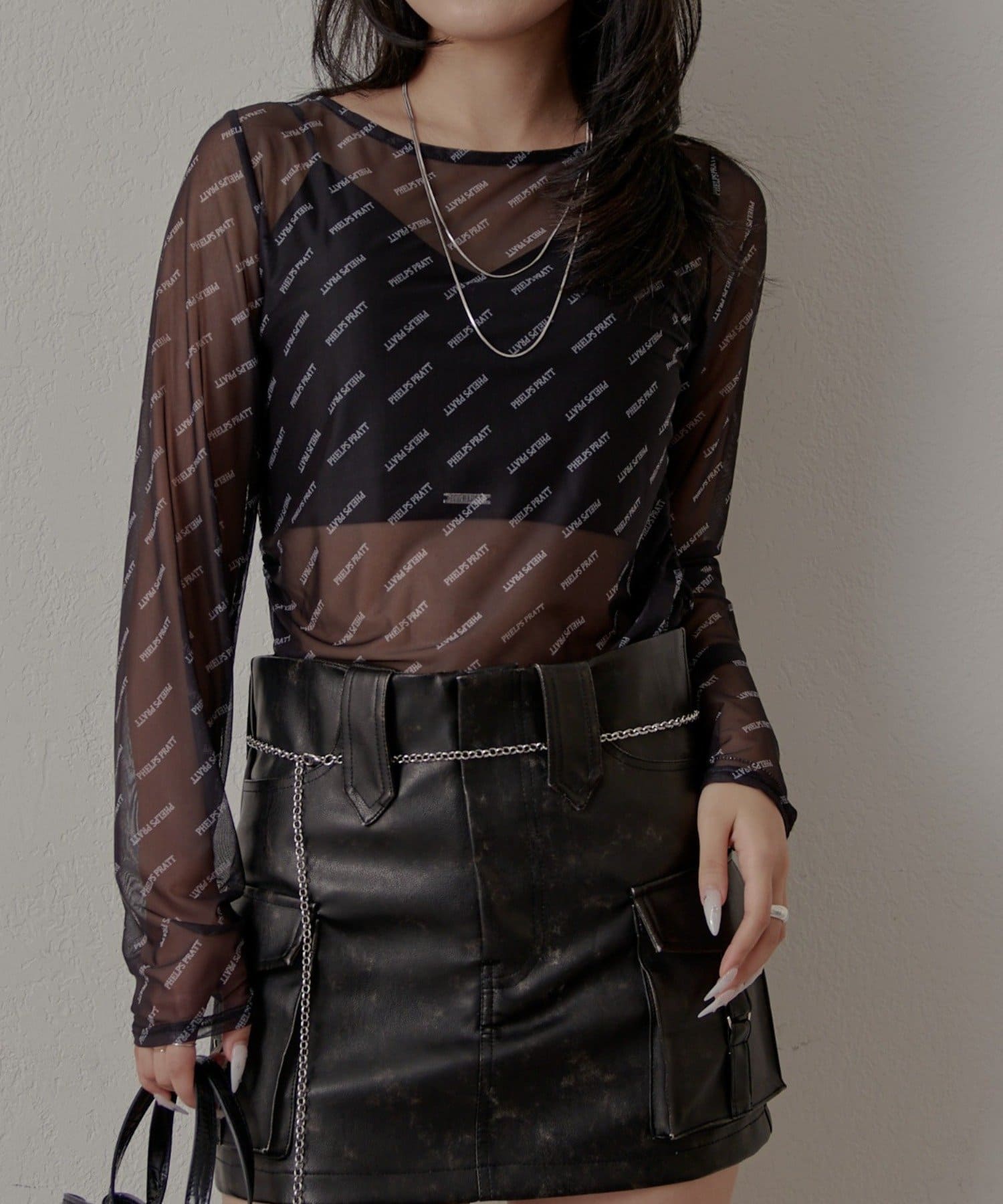 OUTLET(アウトレット) 【mline】タトゥーチュール トップス