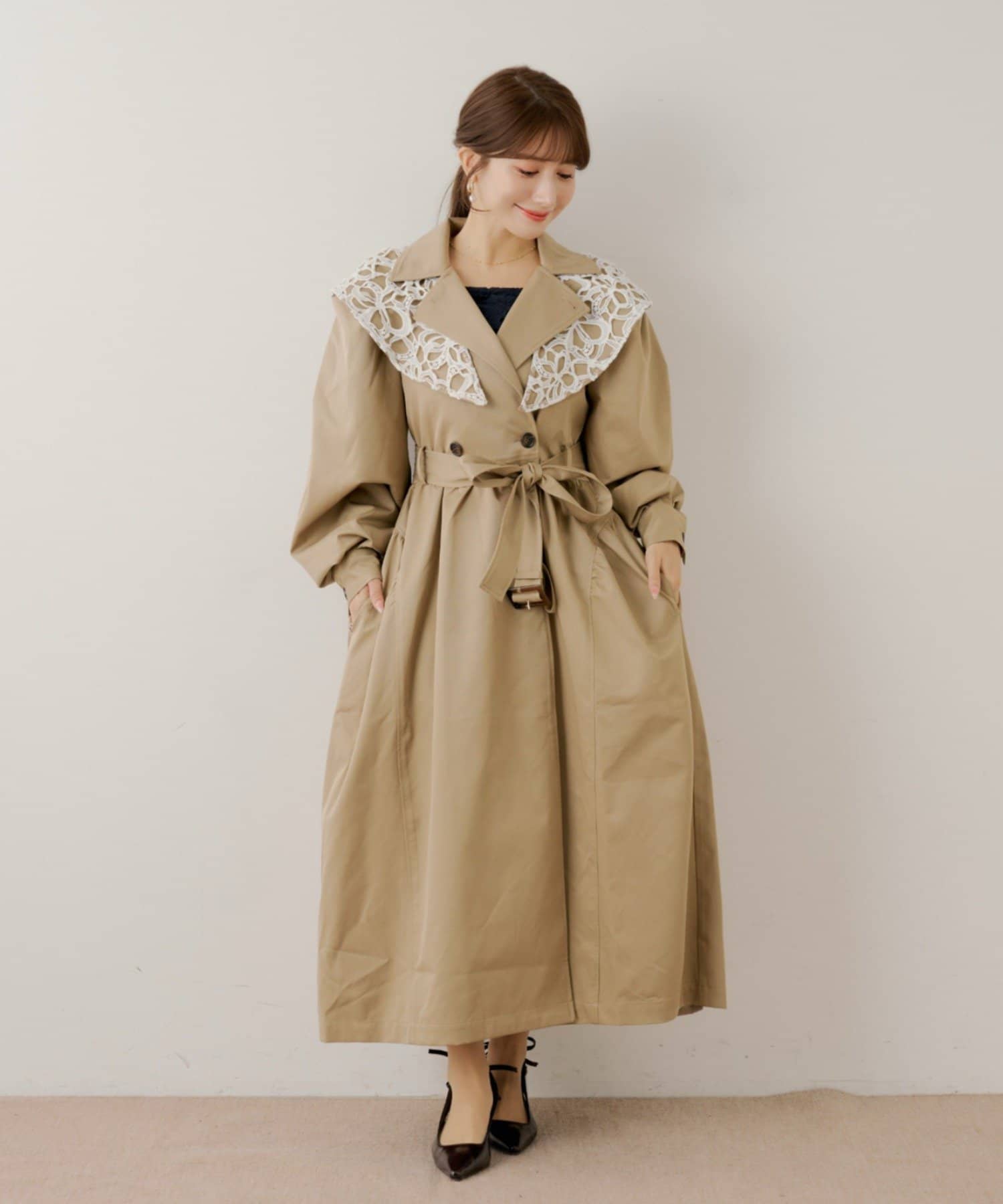 OUTLET(アウトレット) 【Chico】2wayBIGカラーパワショルトレンチコート