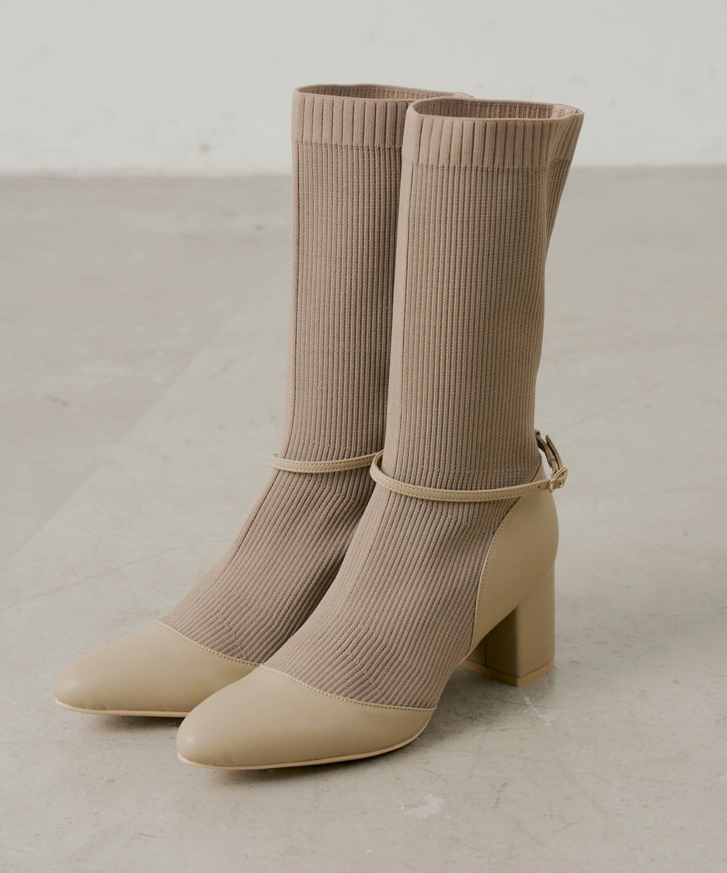 OUTLET(アウトレット) 【Chico】ソックスヒールブーツ