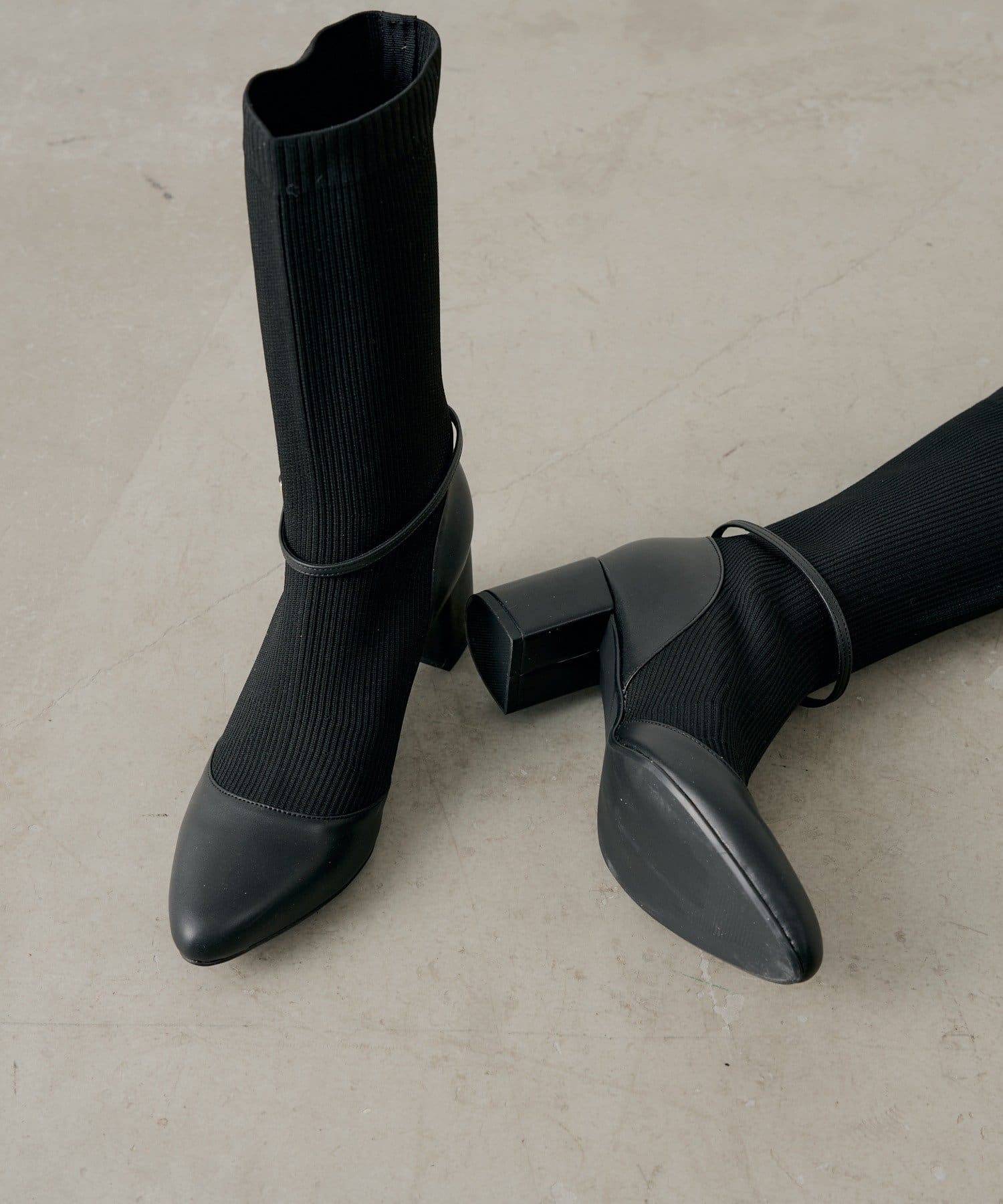 OUTLET(アウトレット) 【Chico】ソックスヒールブーツ