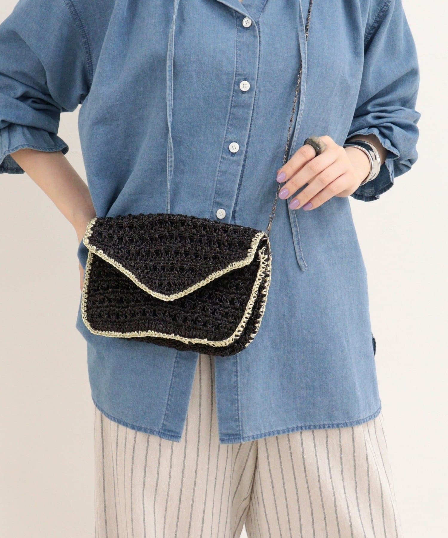 FREDY & GLOSTER(フレディ アンド グロスター) 手編みマクラメチェーンポシェット