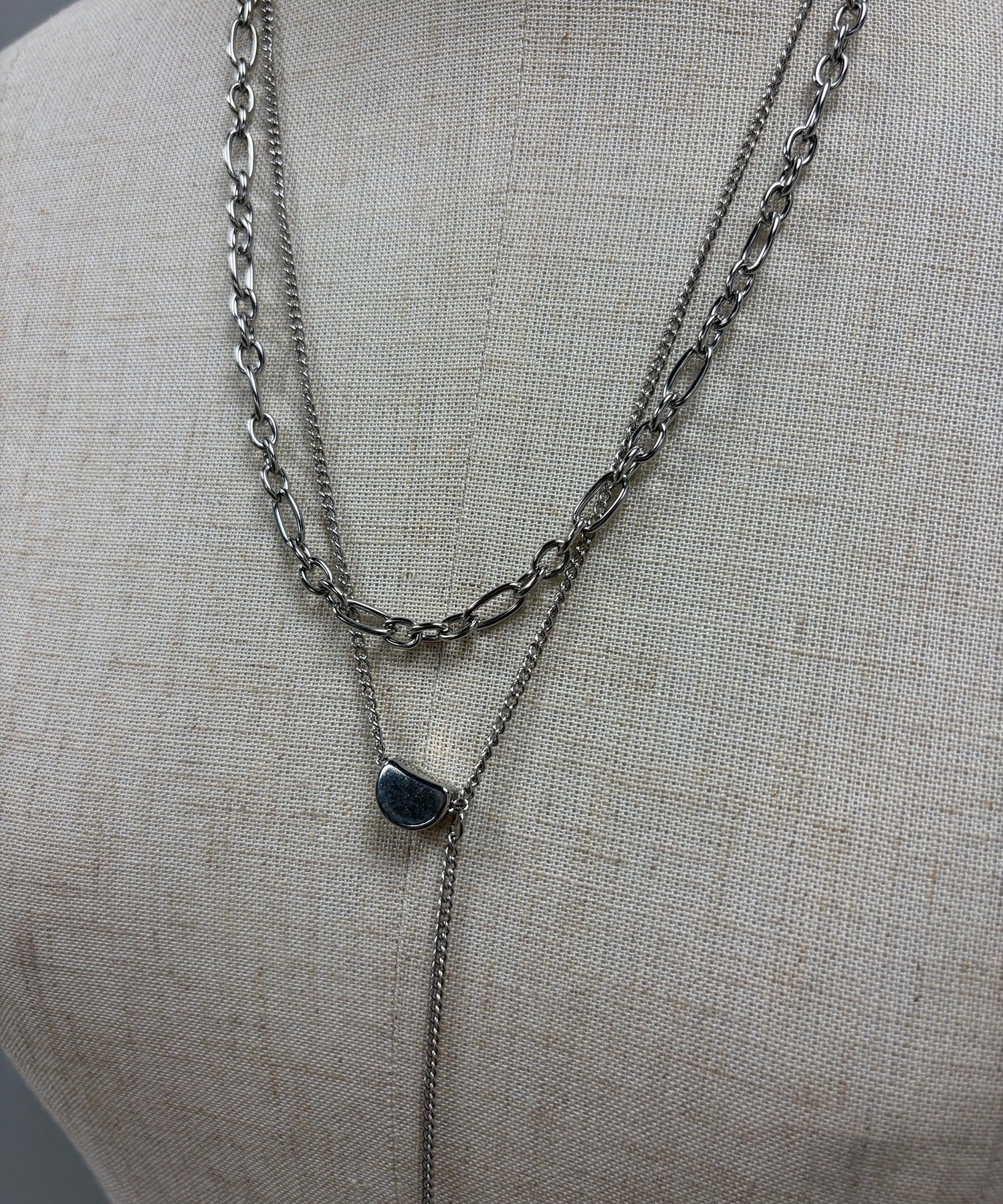 Remind me and forever(リマインドミーアンドフォーエバー) 【stainless steel】2連モチーフネックレス