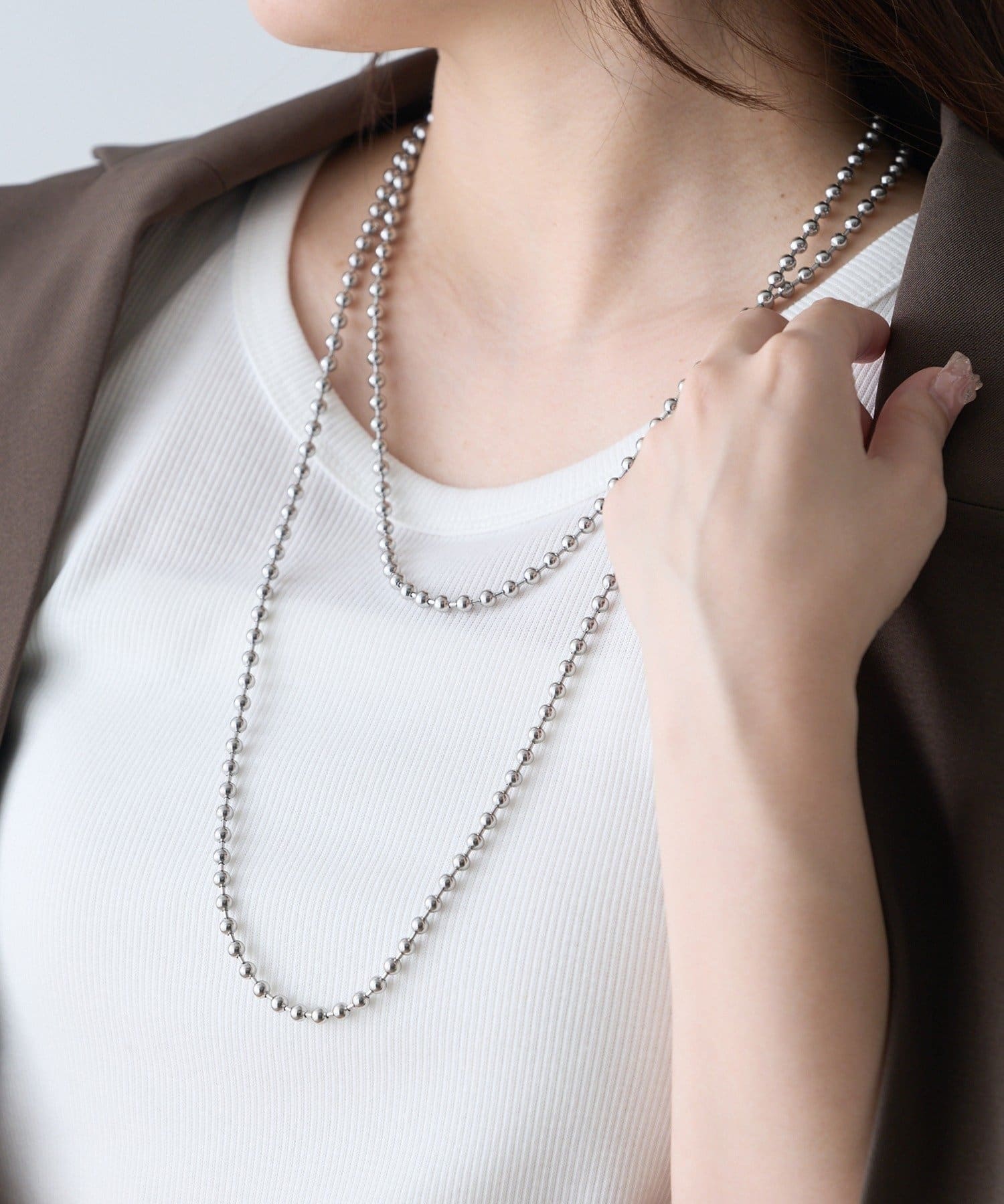 Remind me and forever(リマインドミーアンドフォーエバー) 【stainless steel】ボールチェーンネックレス