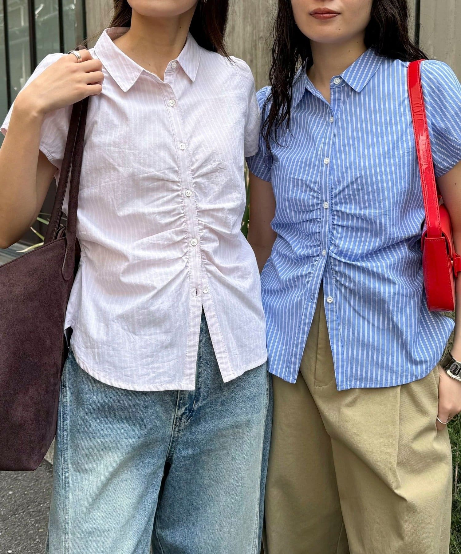 FREDY & GLOSTER(フレディ アンド グロスター) フロントギャザーちび袖ブラウス