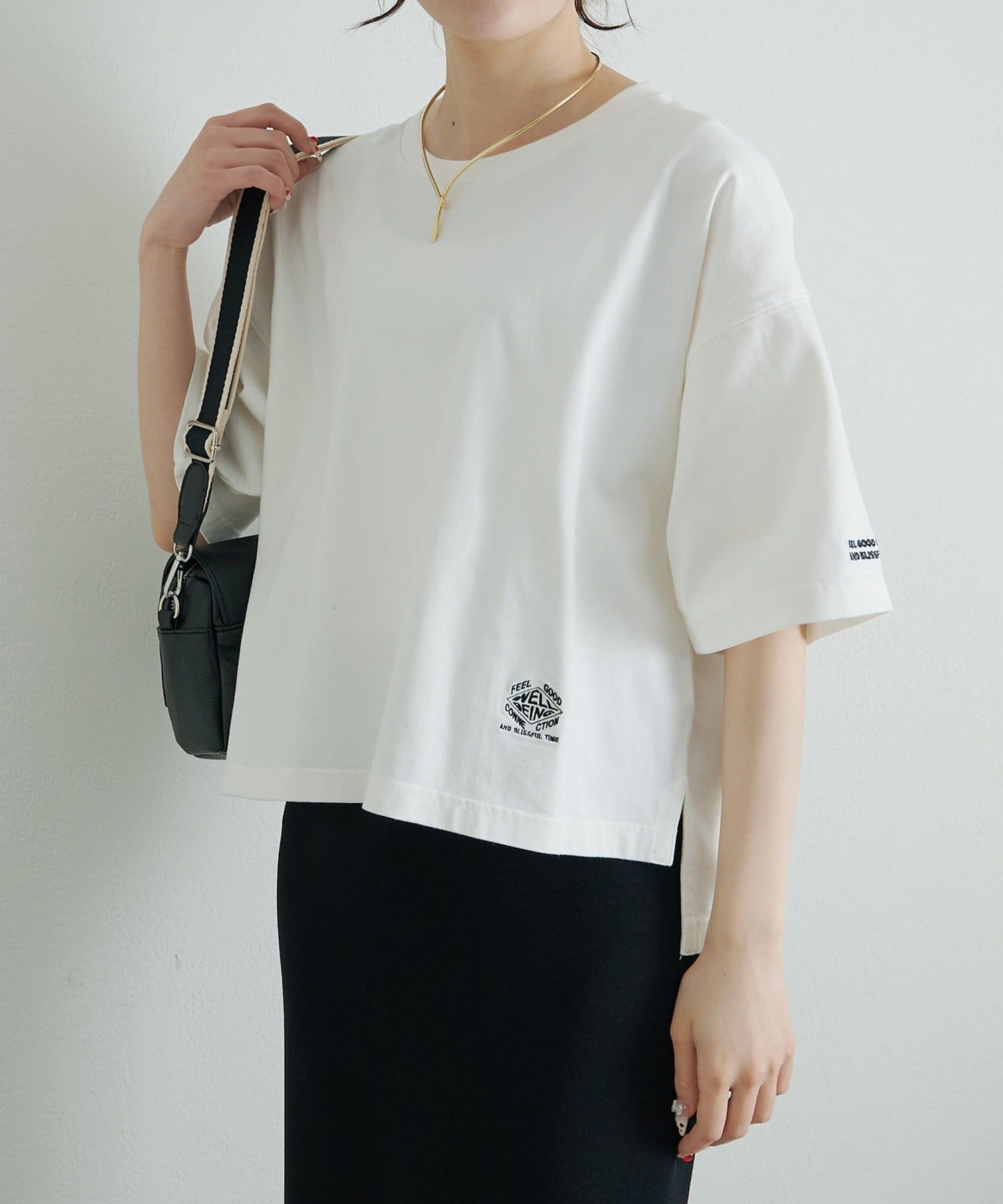 PUAL CE CIN(ピュアルセシン) 【F&B】オーガニックコットン混ロゴTシャツ