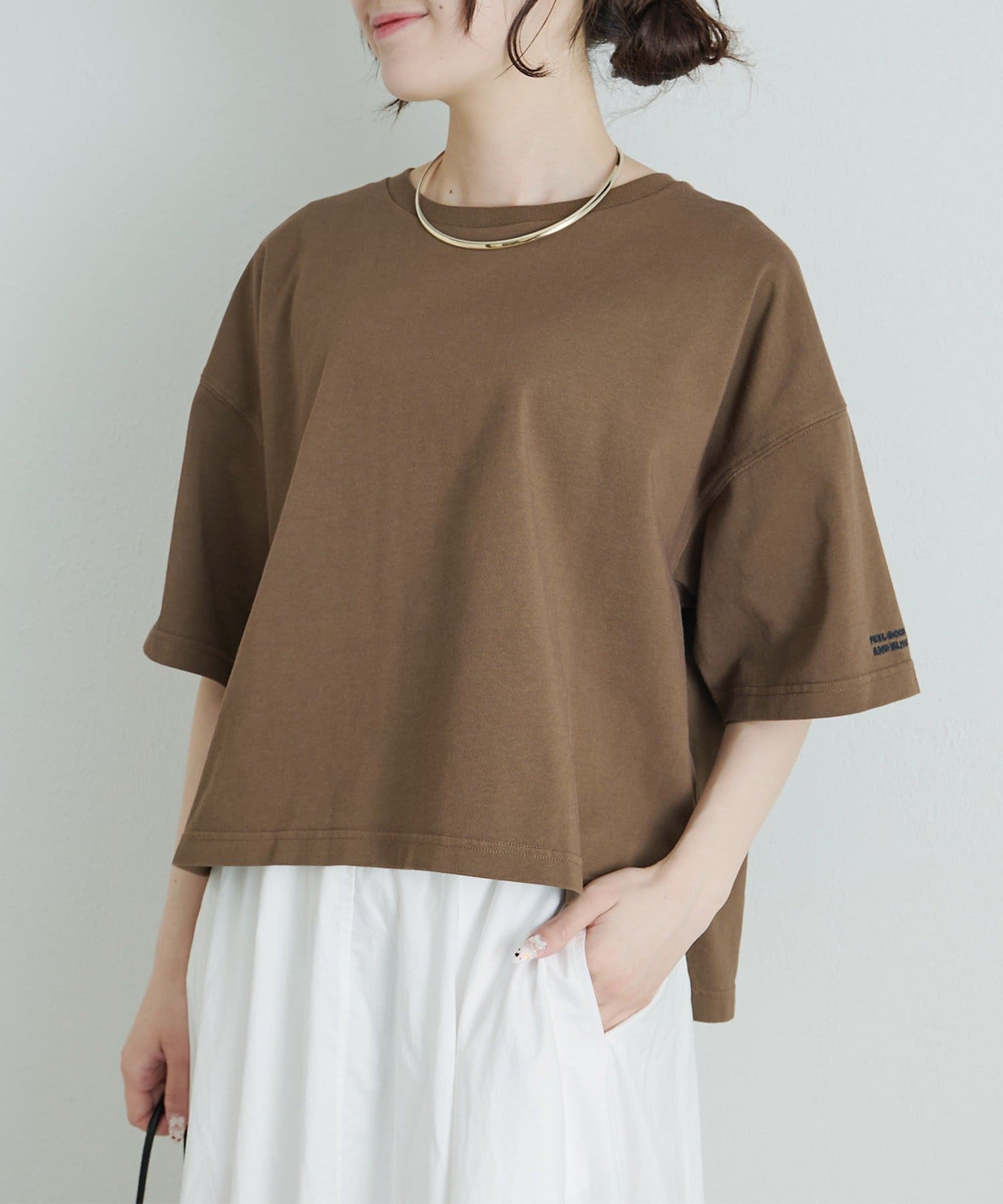 PUAL CE CIN(ピュアルセシン) 【F&B】オーガニックコットン混ロゴTシャツ