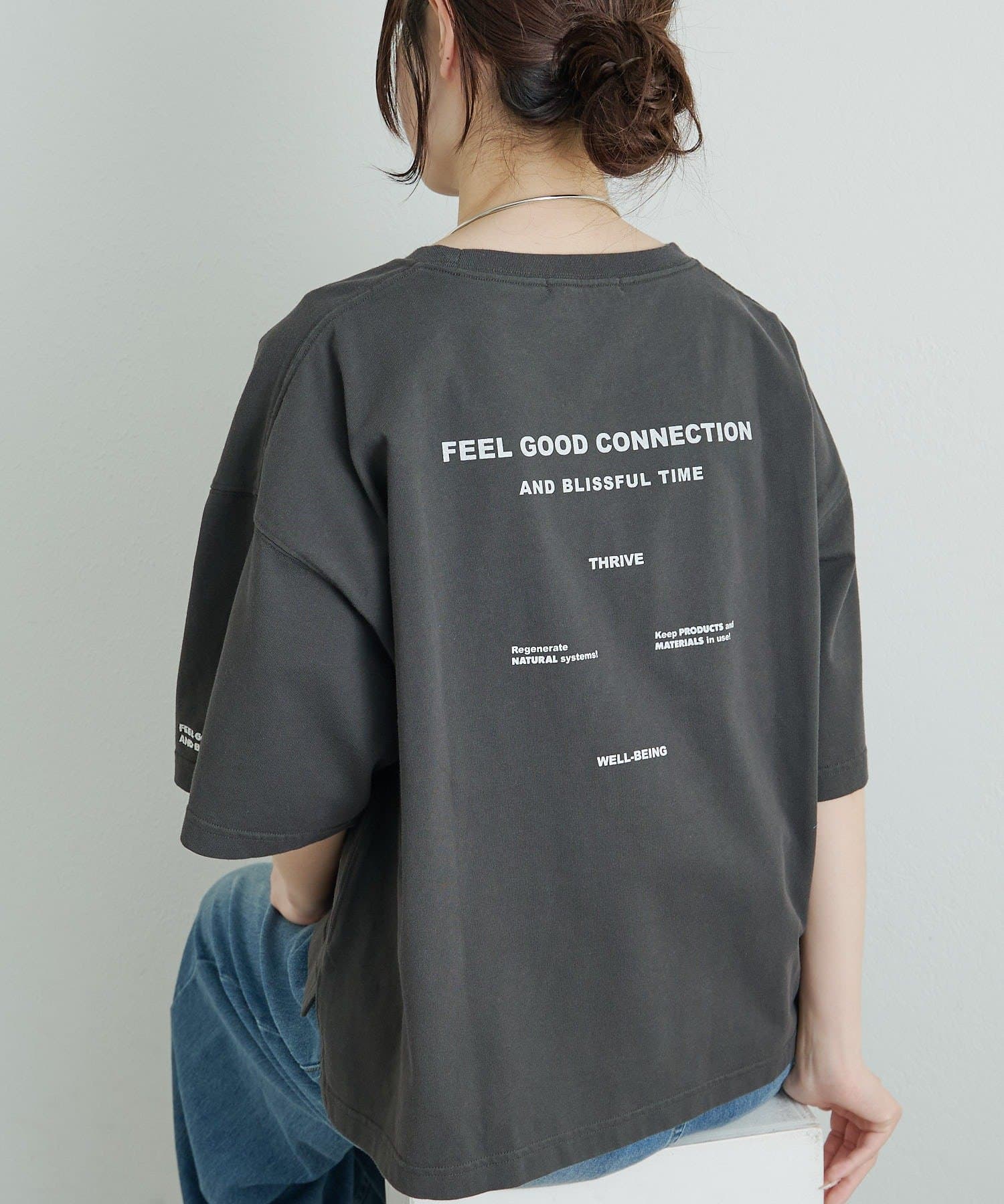 PUAL CE CIN(ピュアルセシン) 【F&B】オーガニックコットン混ロゴTシャツ