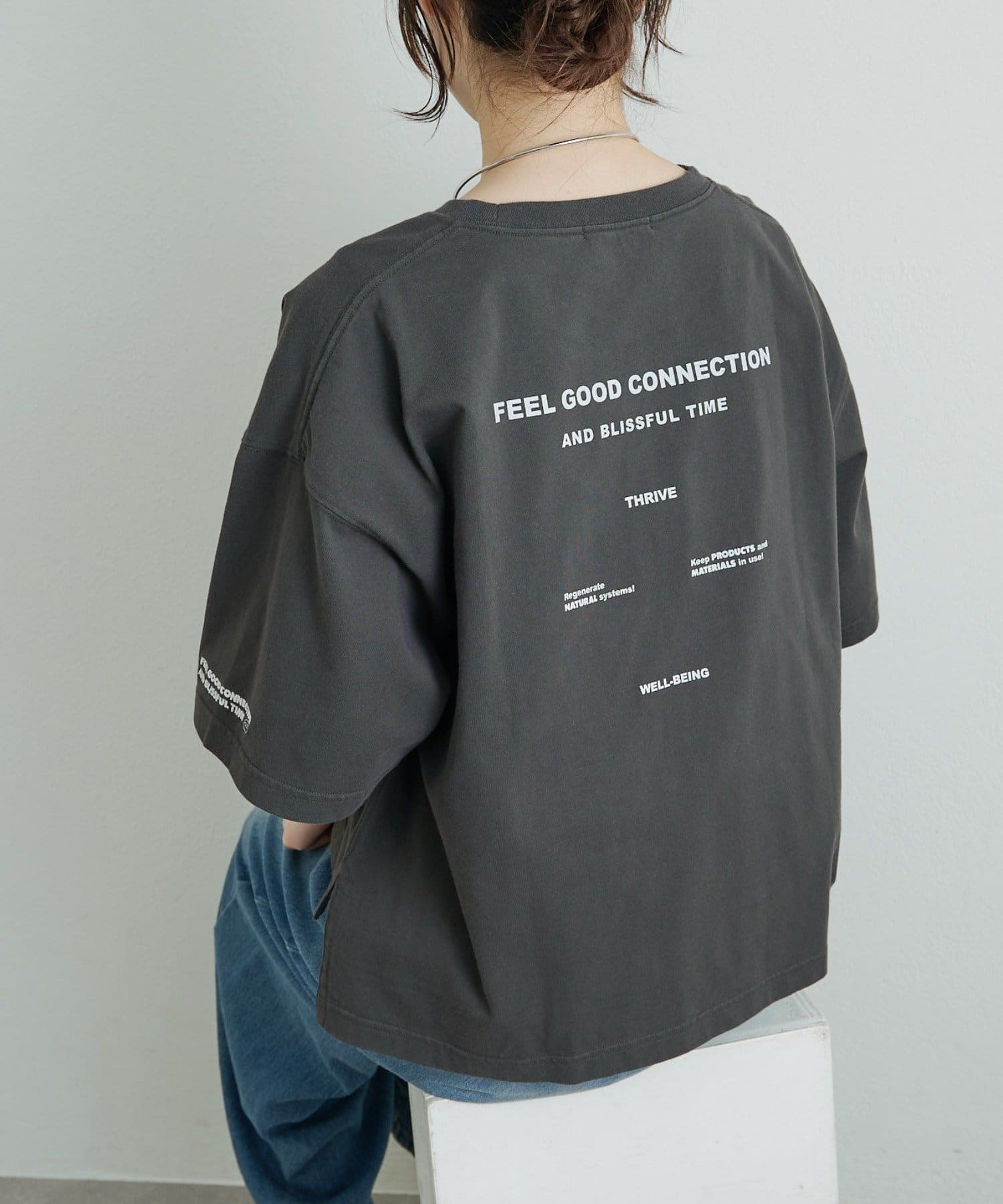 PUAL CE CIN(ピュアルセシン) 【F&B】オーガニックコットン混ロゴTシャツ