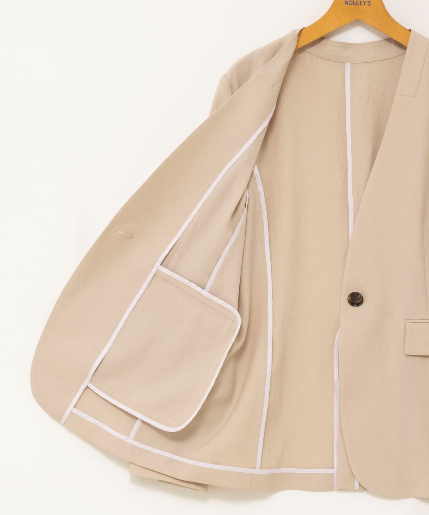 NOLLEY'S(ノーリーズ) 《セットアップ対応》ストレッチツイルVネックジャケット