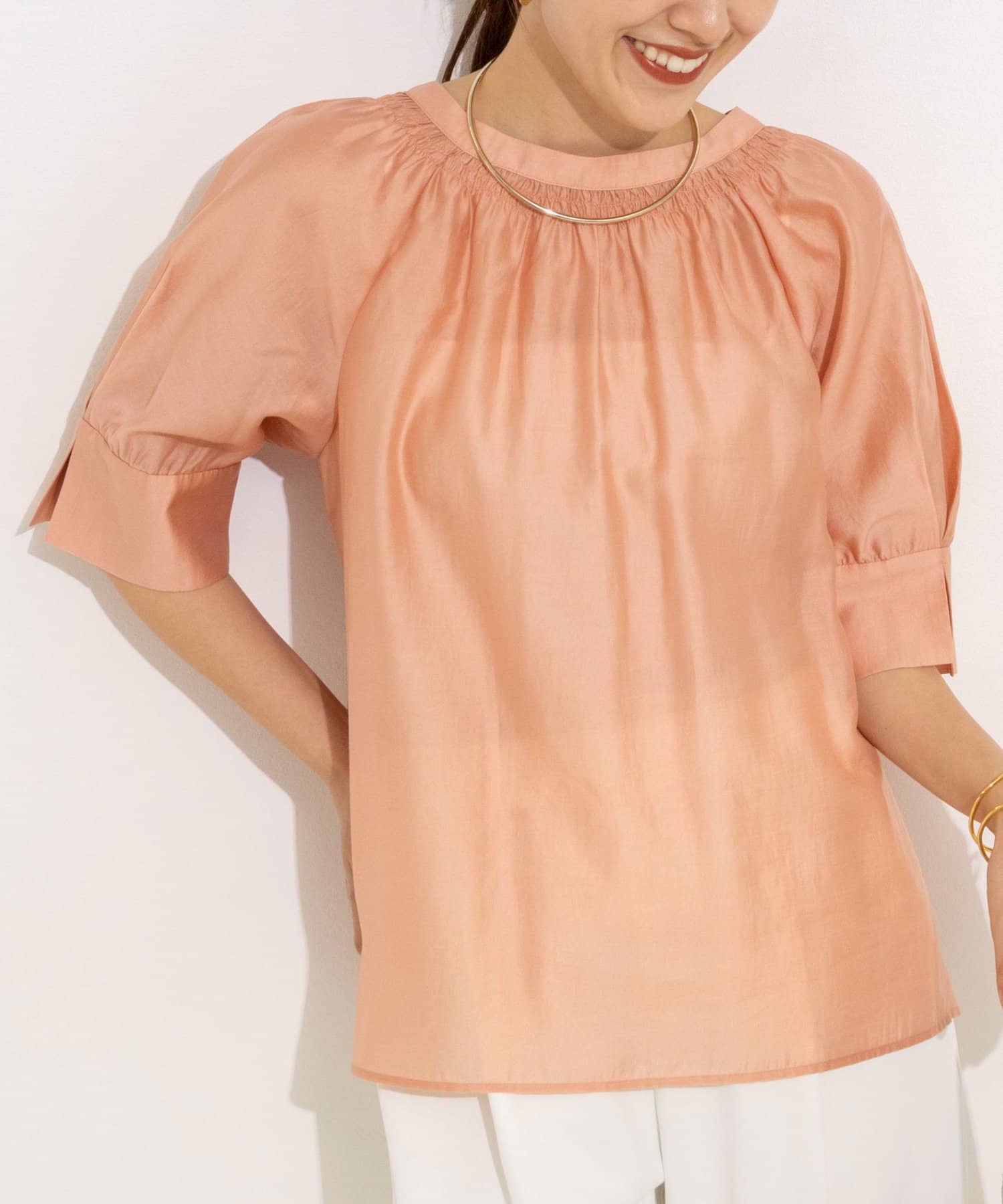 NOLLEY'S(ノーリーズ) ウォッシャブルボリュームスリーブ2WAYシアーブラウス