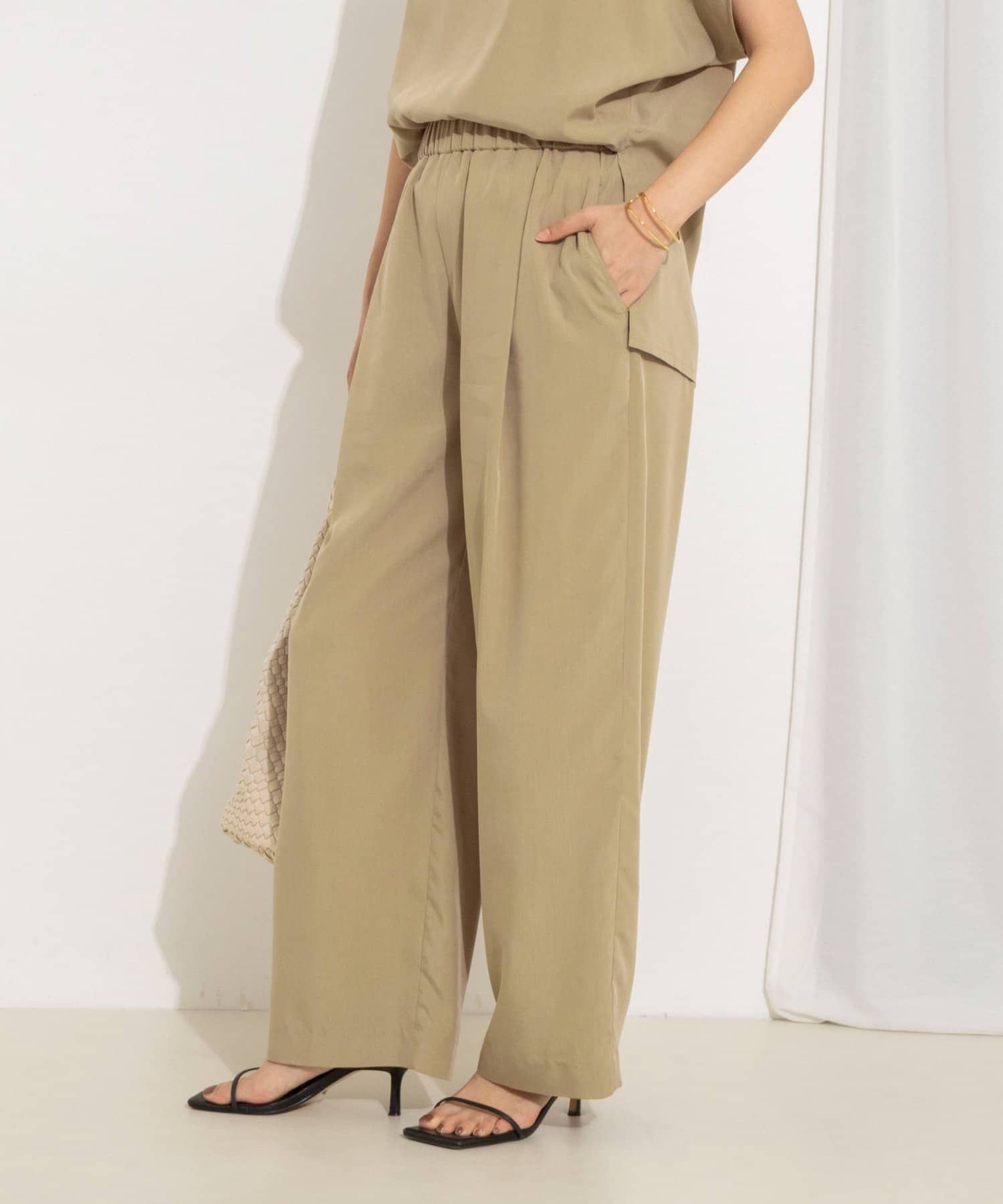 NOLLEY'S(ノーリーズ) 【WEB＆一部店舗限定カラーあり】サンドウォッシュイージーワイドパンツ