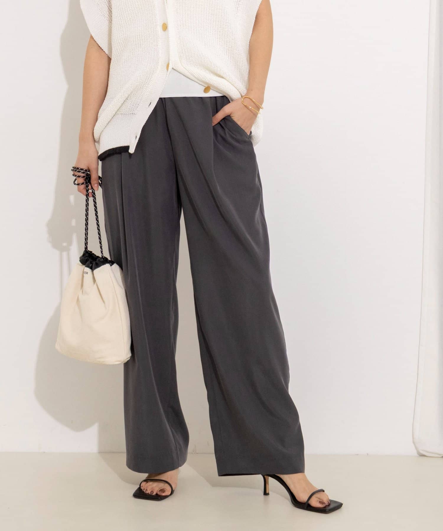 NOLLEY'S(ノーリーズ) 【WEB＆一部店舗限定カラーあり】サンドウォッシュイージーワイドパンツ