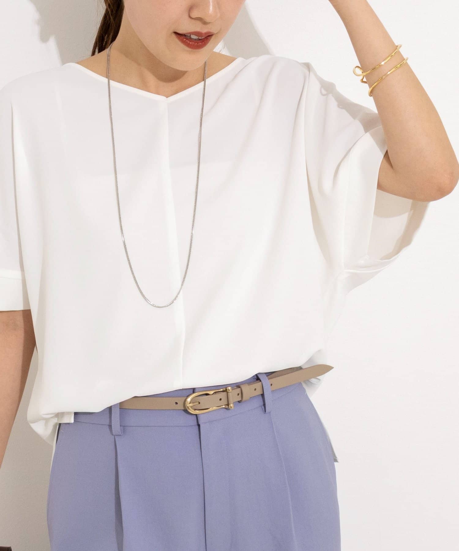 NOLLEY'S(ノーリーズ) 【WEB＆一部店舗限定カラー】ジョーゼットＶネックプルオーバー