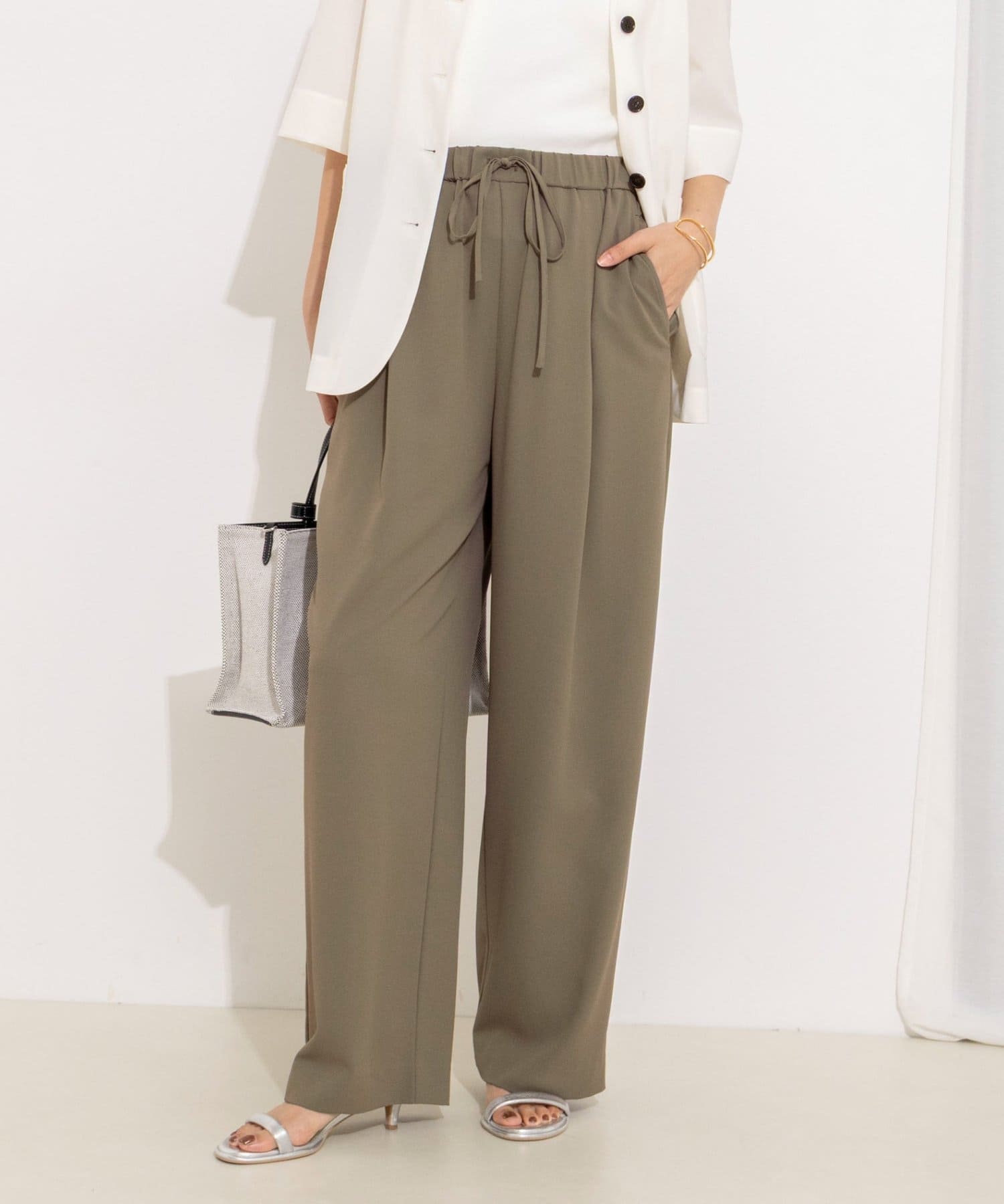 NOLLEY'S(ノーリーズ) 【WEB＆一部店舗限定カラー】ジョーゼットイージーワイドパンツ