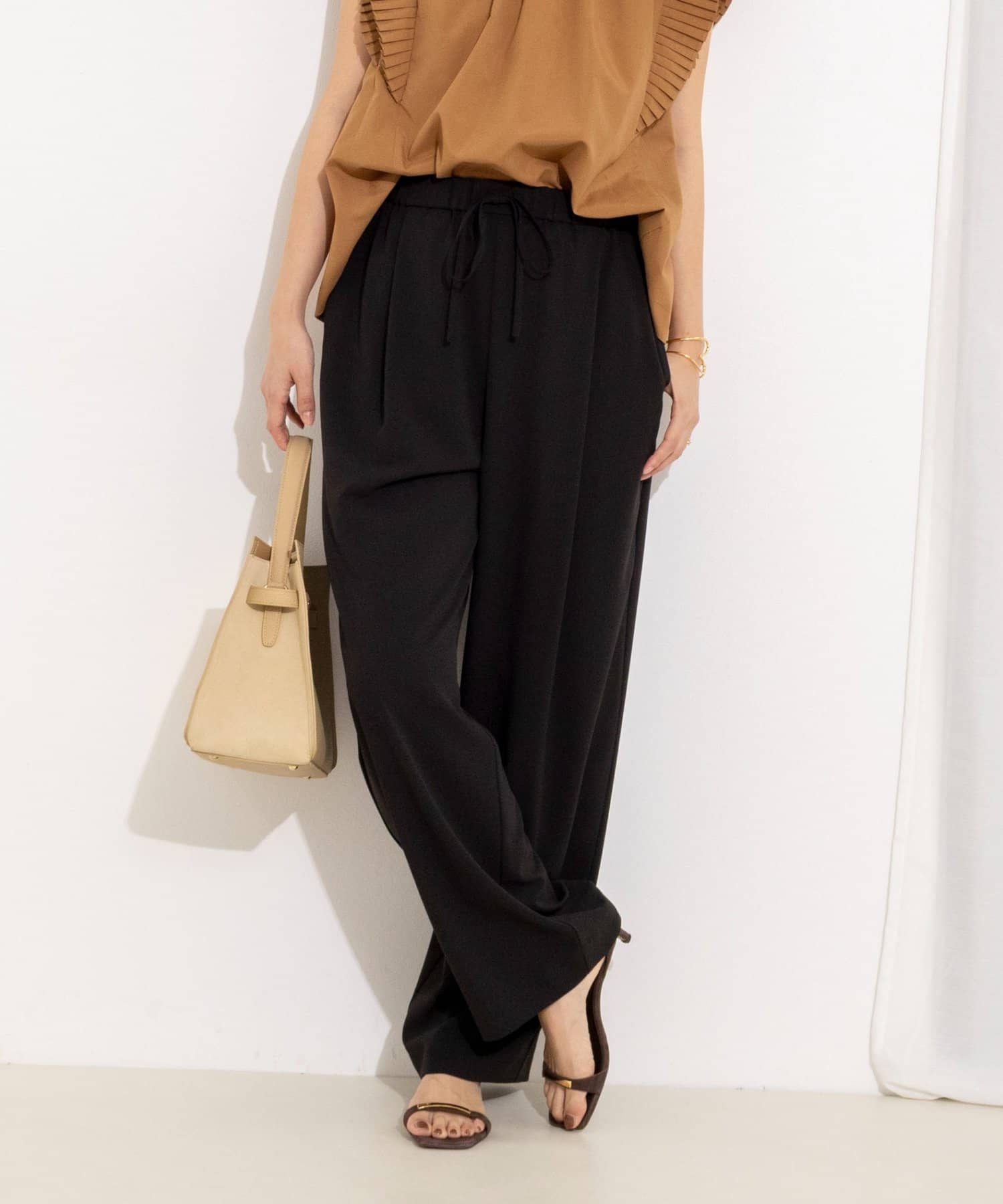 NOLLEY'S(ノーリーズ) 【WEB＆一部店舗限定カラー】ジョーゼットイージーワイドパンツ