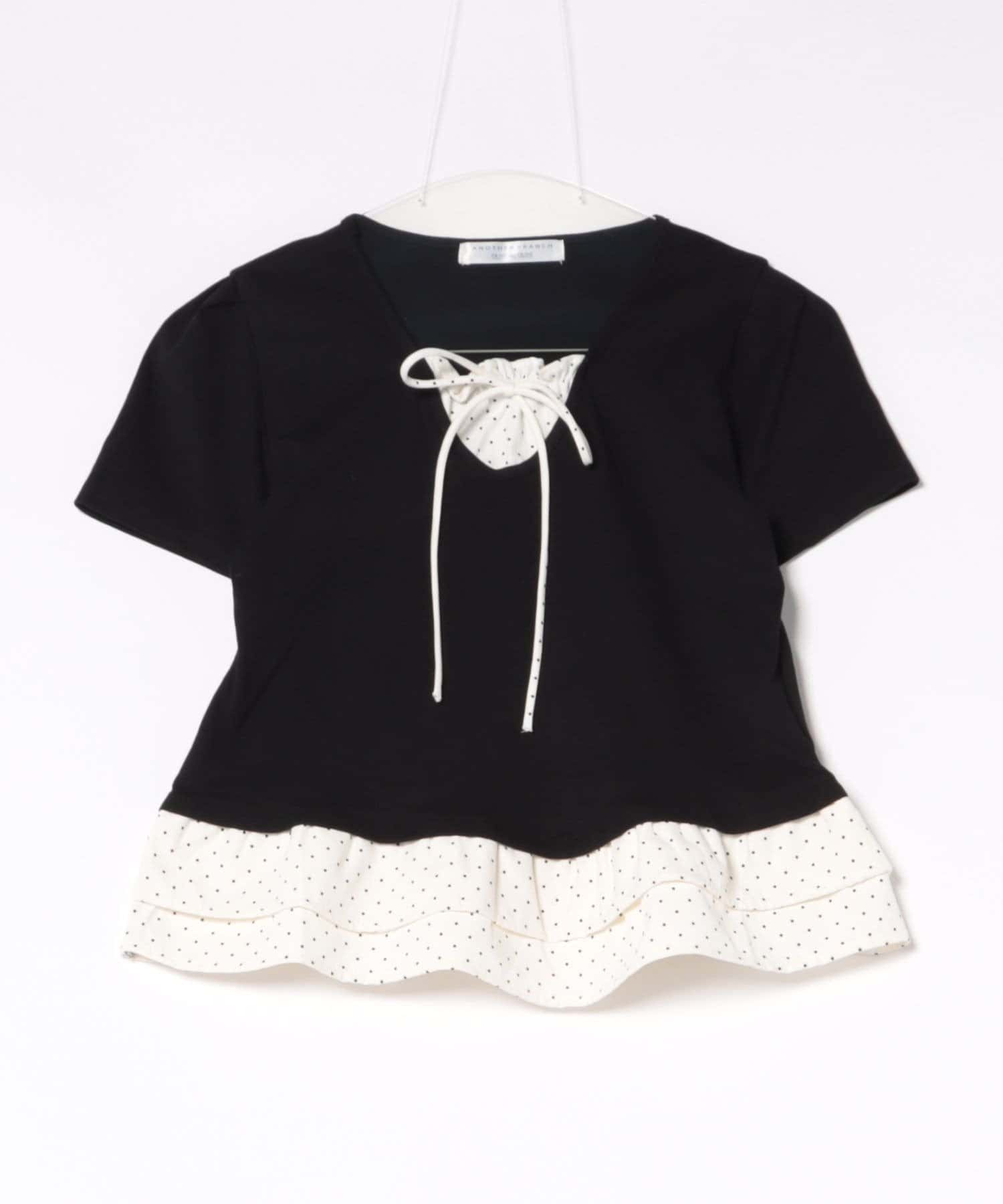 NICE CLAUP / OLIVE des OLIVE OUTLET(ナイスクラップ  / オリーブ デ オリーブ アウトレット) 【ANOTHER BRANCH】裾ドットフリルＴシャツ