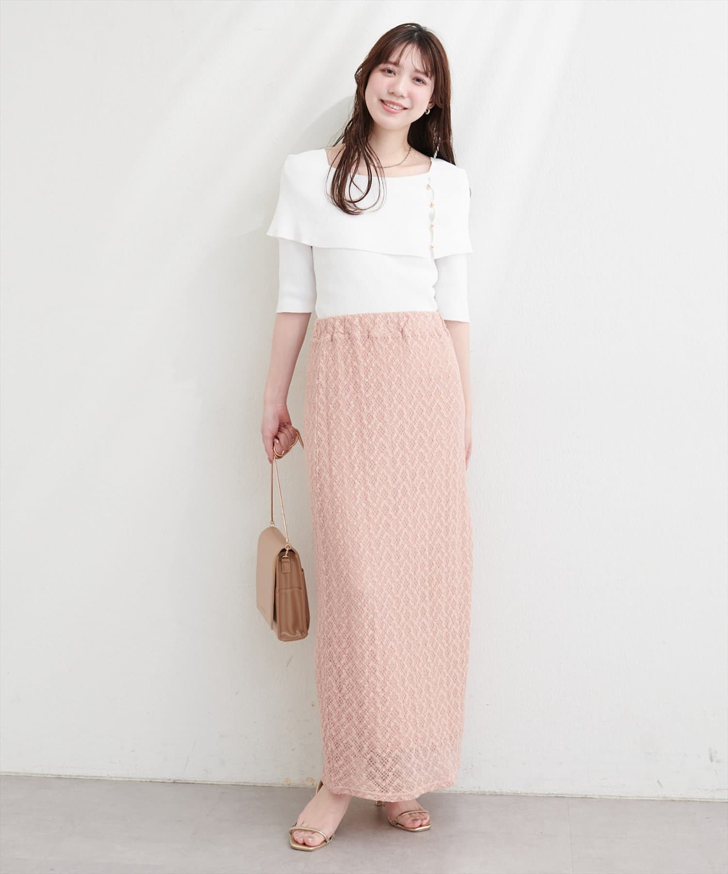 natural couture(ナチュラルクチュール) ストレッチレーススカート