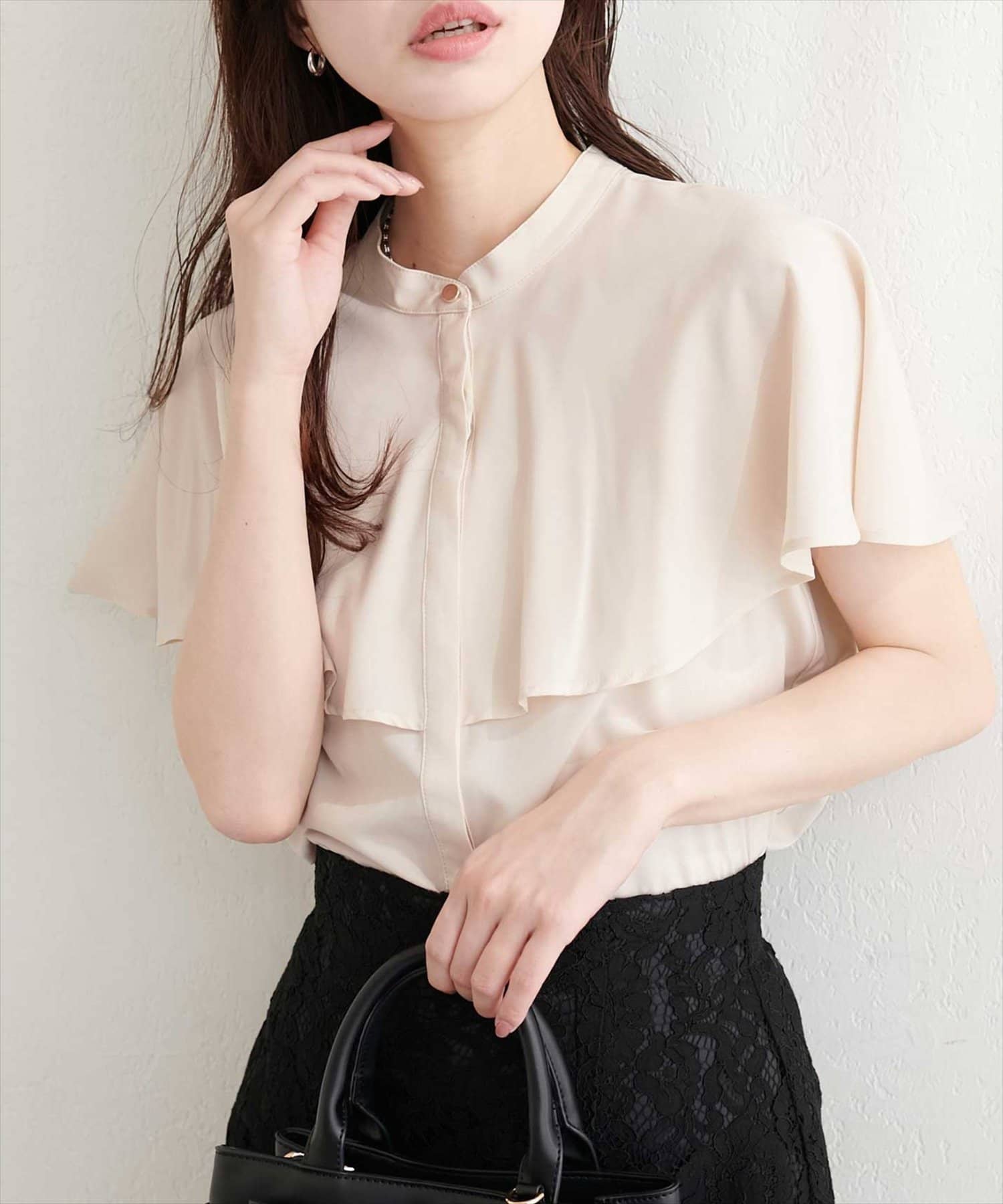 natural couture(ナチュラルクチュール) ケープカラーブラウス