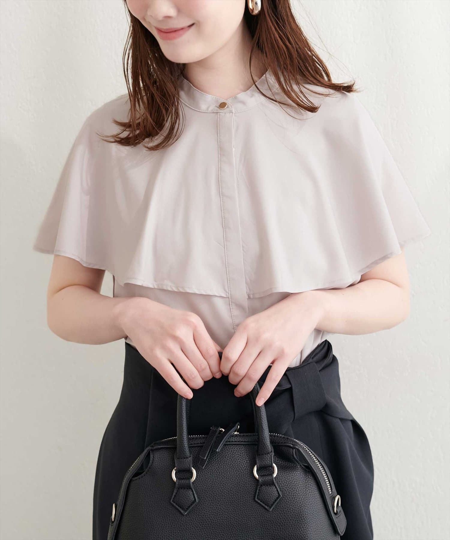 natural couture(ナチュラルクチュール) ケープカラーブラウス