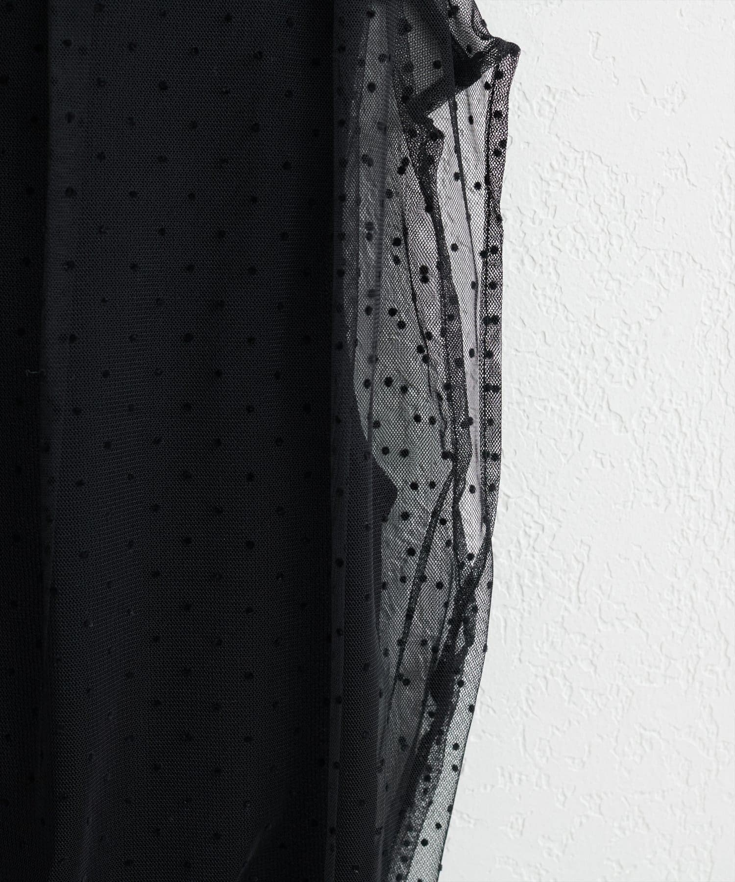 natural couture(ナチュラルクチュール) 【sherbet line】接触冷感チュール×ニットレイヤードTOPS